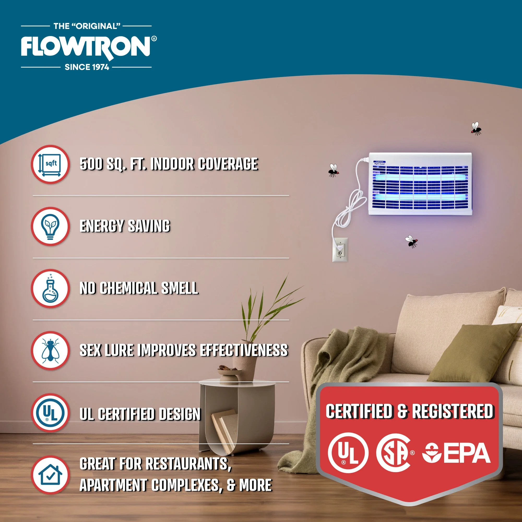 Flowtron 30W Portable Indoor Fly Killer, 500 sq.ft coverage - Image 7