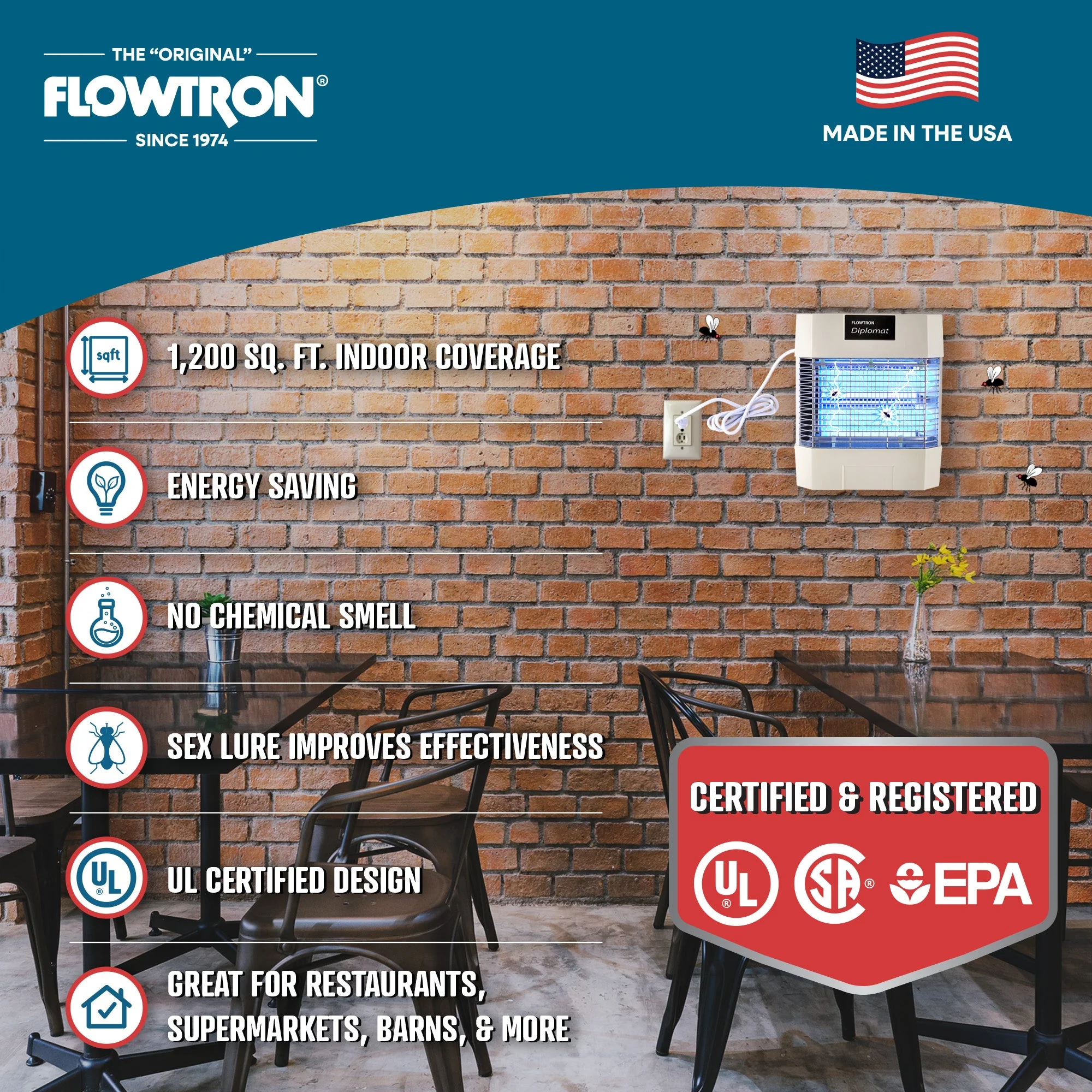 Flowtron 80W Indoor Commercial Bug Zapper, 1200 sq.ft coverage - Image 7