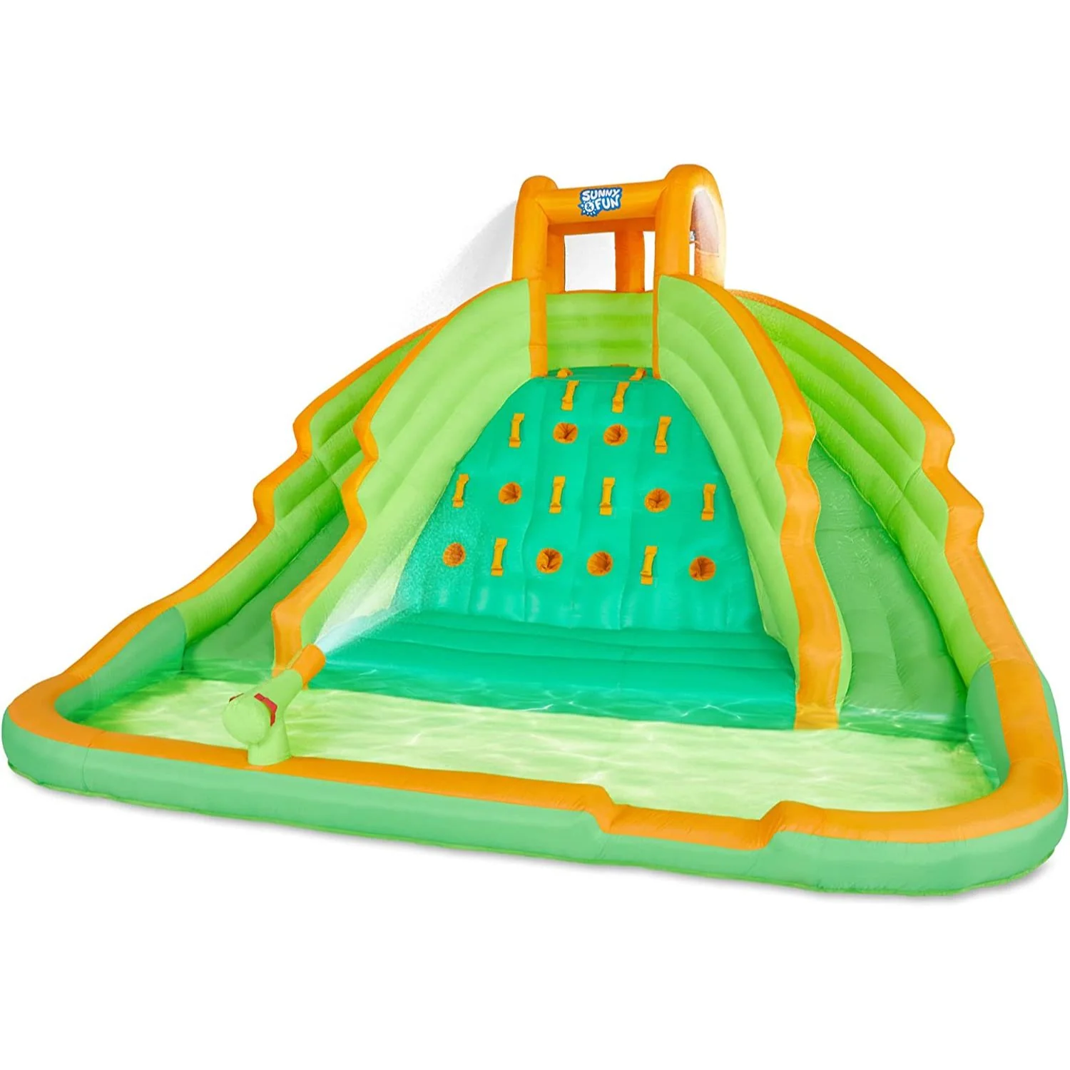 Inflatable Water Park with Climbing Wall and Dual Slides Extra-wide splashdown pool for soft landings - Image 8