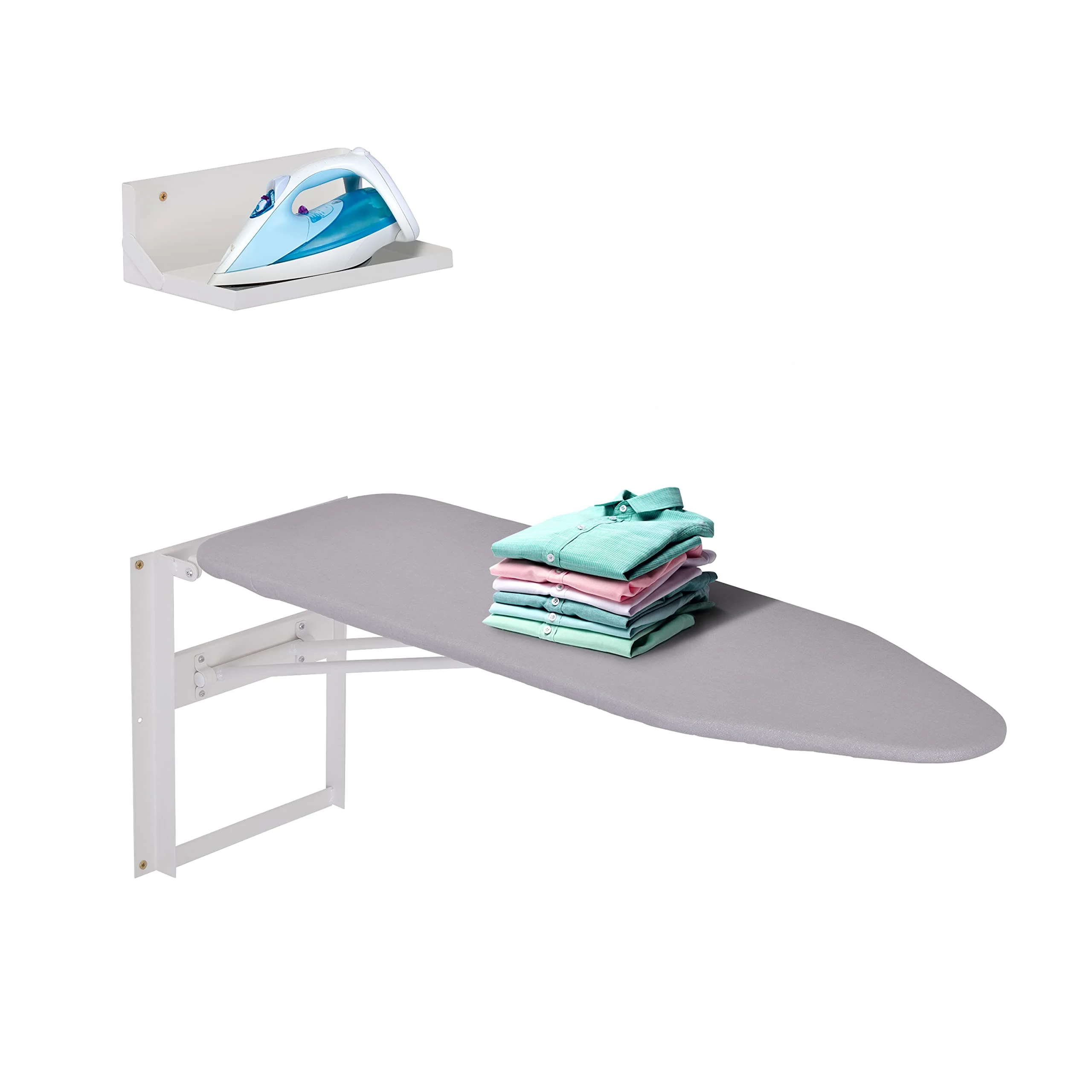 Ivation Wall Mounted Ironing Board, 36.2” x 12.2” Fold Down Iron Board with Storage Shelf - Image 10