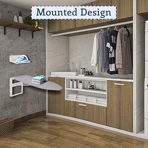Ivation Wall Mounted Ironing Board, 36.2” x 12.2” Fold Down Iron Board with Storage Shelf - Image 2