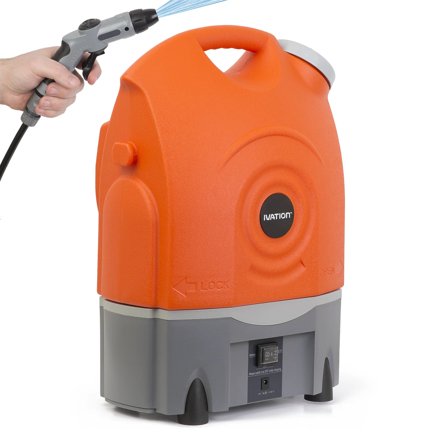 Ivation Multipurpose Portable Spray Washer - Rechargeable Portable Washer with 12V Plug & Wheels - Image 2