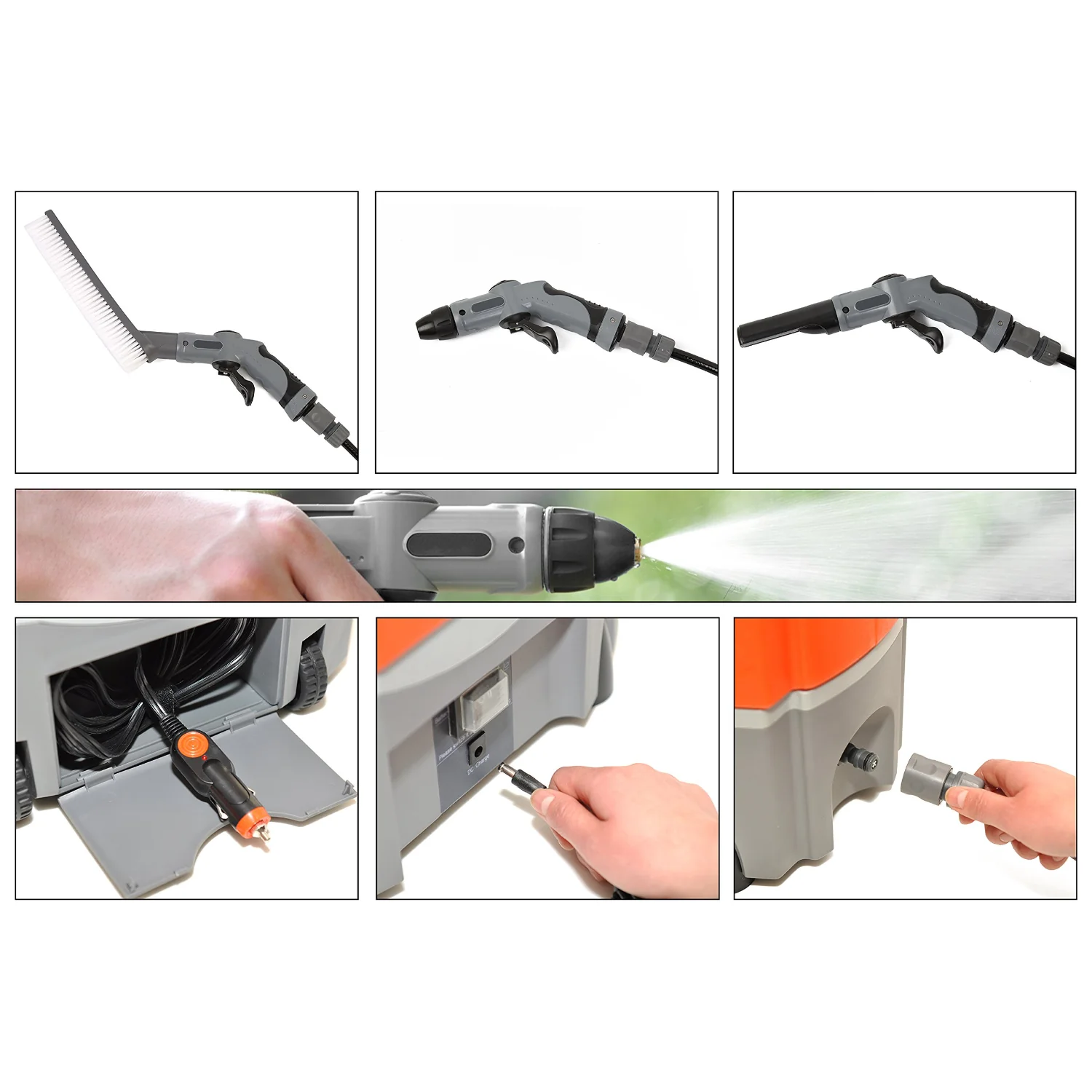 Ivation Multipurpose Portable Spray Washer - Rechargeable Portable Washer with 12V Plug & Wheels - Image 5