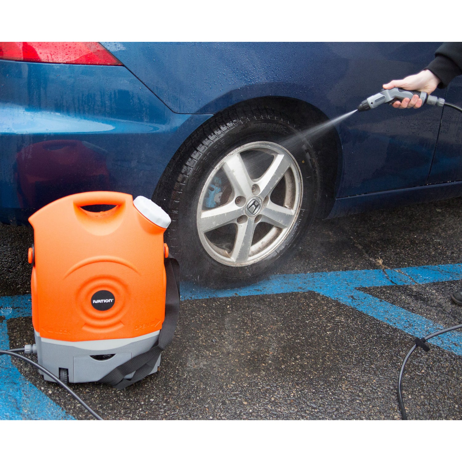 Ivation Multipurpose Portable Spray Washer - Rechargeable Portable Washer with 12V Plug & Wheels - Image 7