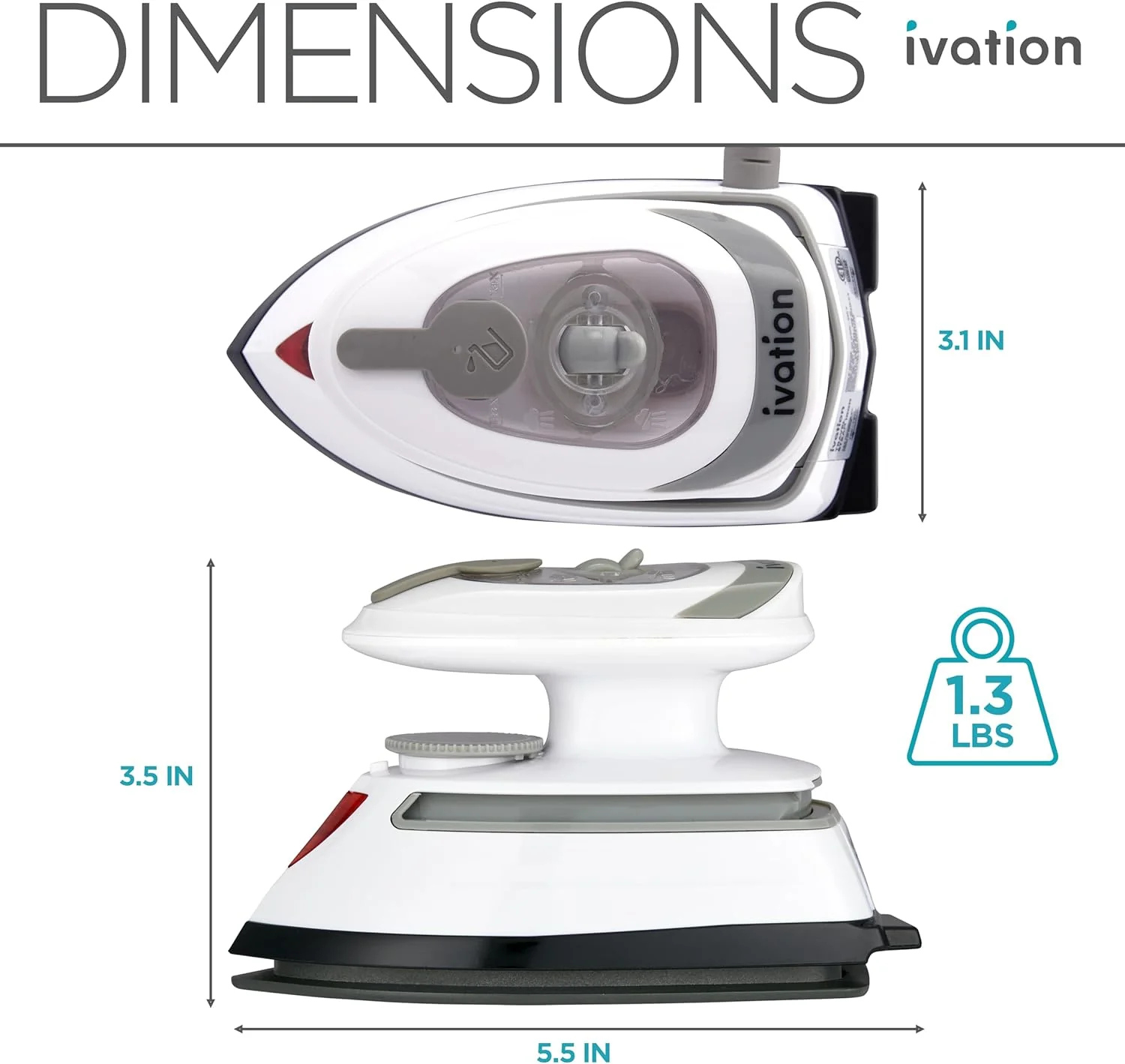Ivation Travel Steam Iron, Dual Voltage Travel Iron & Clothes Steamer with Nonstick Soleplate & More - Image 5