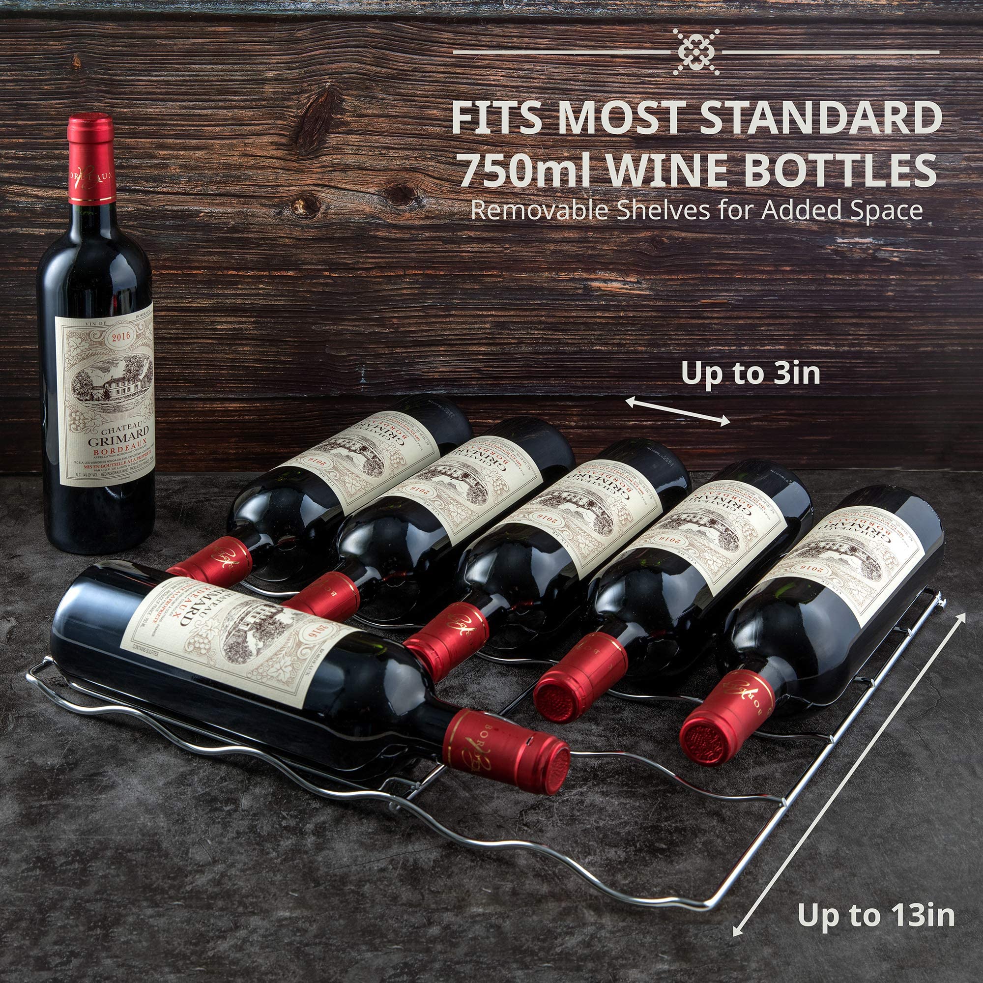 Ivation 43 Bottle Freestanding Wine Refrigerator, Dual Zone Wine Fridge with Lock, Black - Image 5