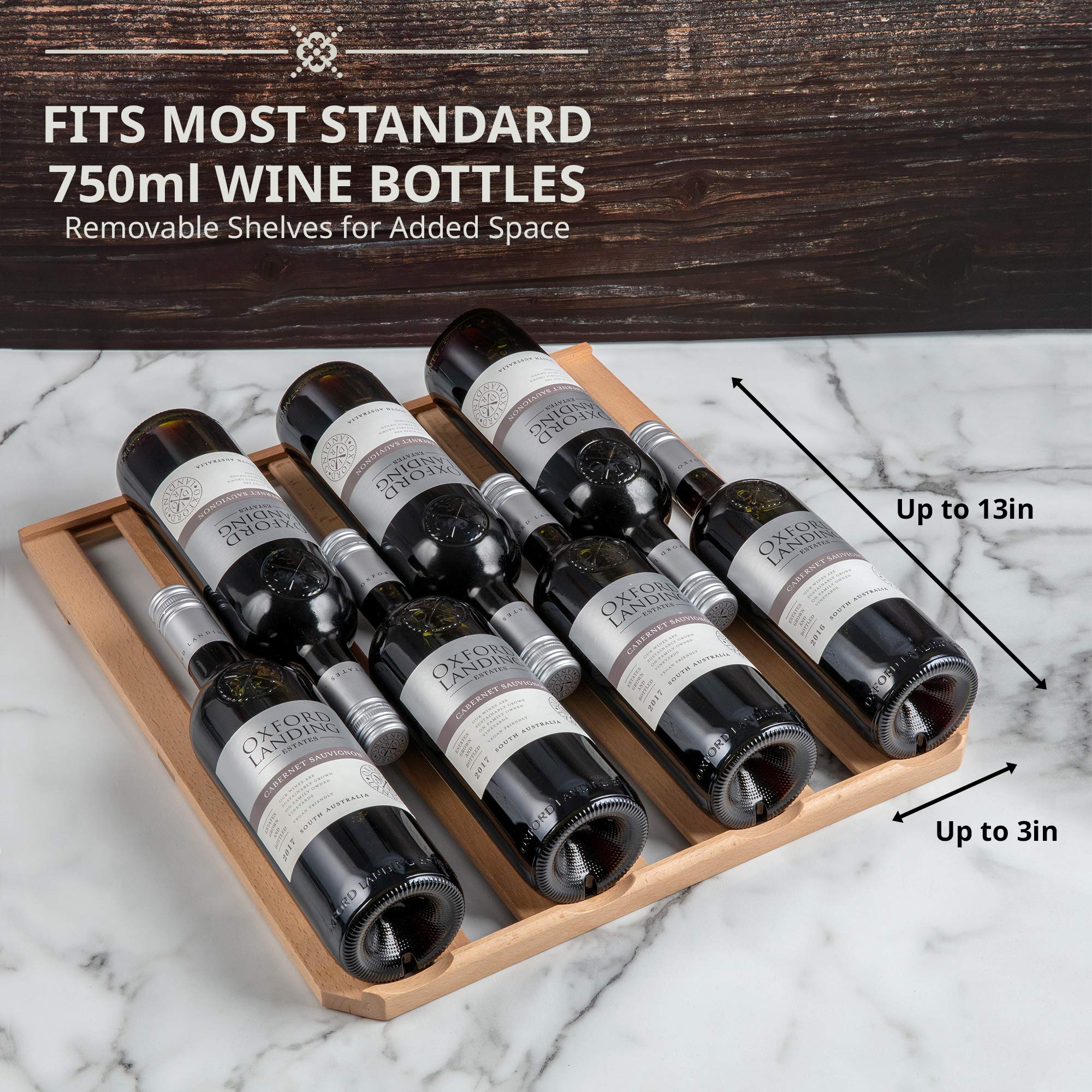 Ivation 43 Bottle Freestanding Wine Refrigerator, Dual Zone Wine Fridge with Lock, Stainless Steel - Image 7