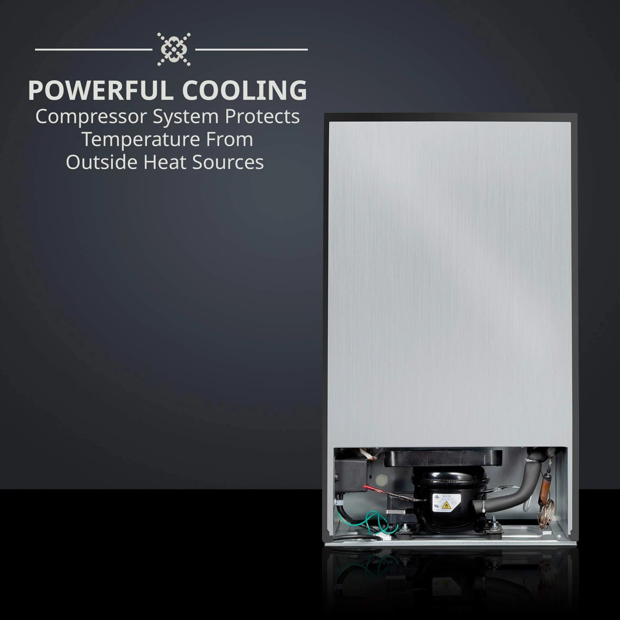 Ivation 43 Bottle Freestanding Wine Refrigerator, Dual Zone Wine Fridge with Lock, Stainless Steel - Image 9