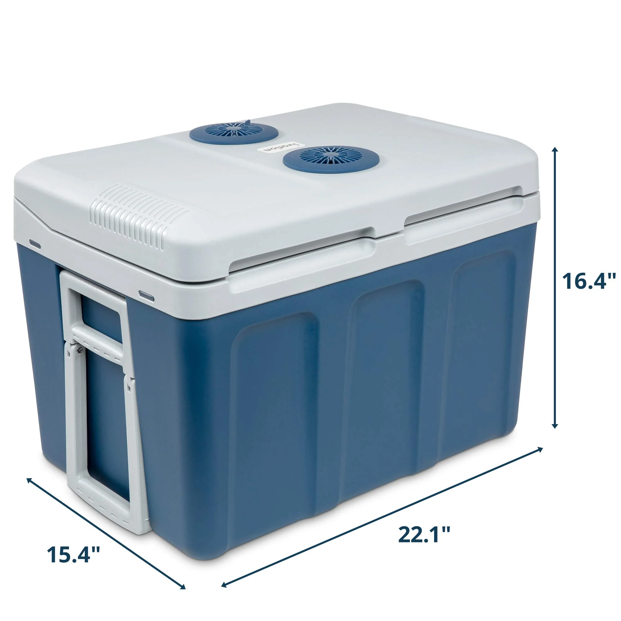 Ivation Electric Cooler & Warmer, 45 L Portable Thermoelectric 12 Volt Cooler with Wheels - Blue - Image 6