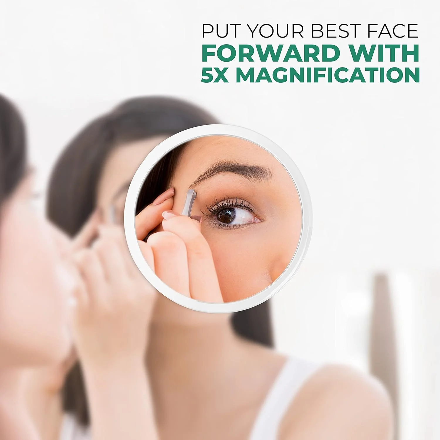 Jumbl 5X Magnifying Mirror, 6” Makeup Mirror with Suction Cups for Bathroom, Shower, and More - Image 2