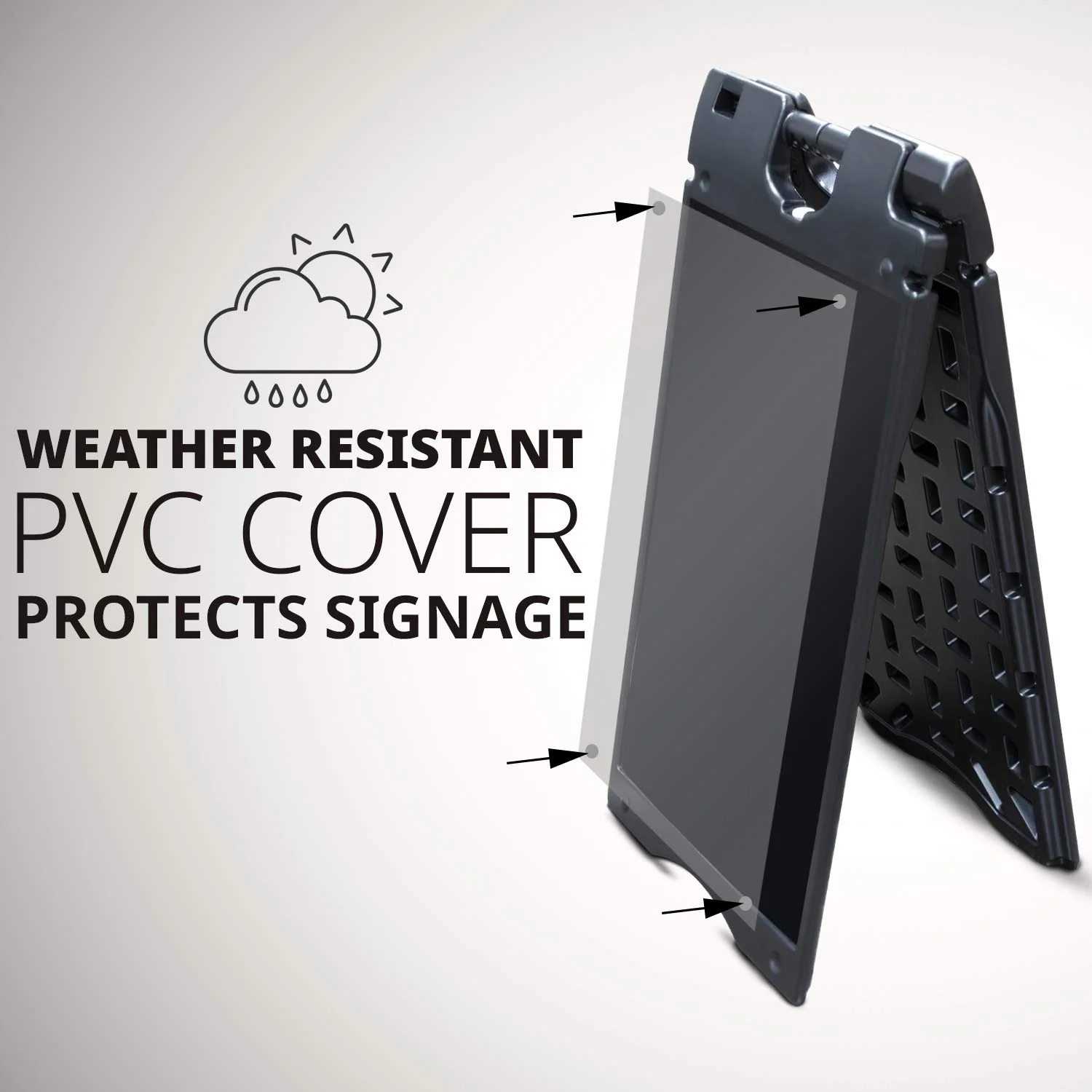 Jumbl A Frame Sandwich Board – 15.7 x 26” Display Sidewalk Sign with PVC Sign Protector (Black) - Image 6