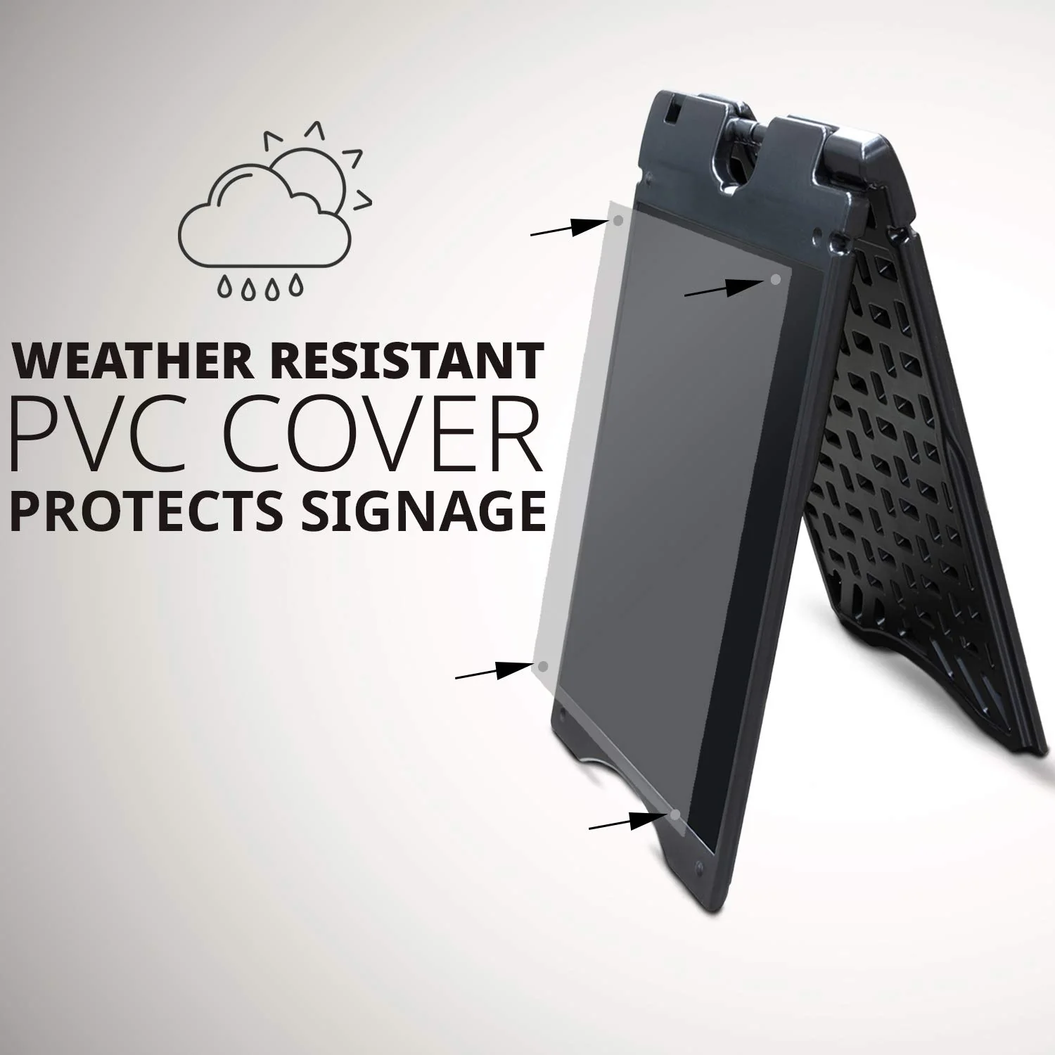 Jumbl A Frame Sandwich Board – 22 x 28” Display Sidewalk Sign with PVC Sign Protector (Black) - Image 4