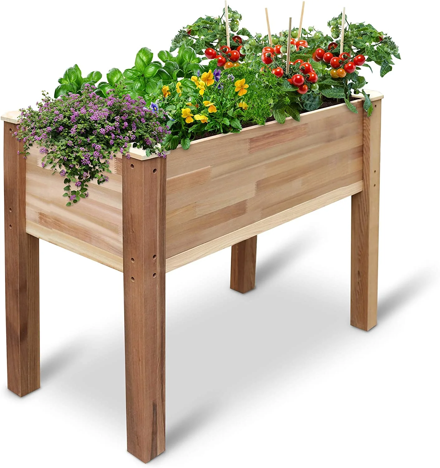 Raised Canadian Cedar Garden Bed 34x18x30” Herb Planter for Growing Fresh Flower & More - Image 9
