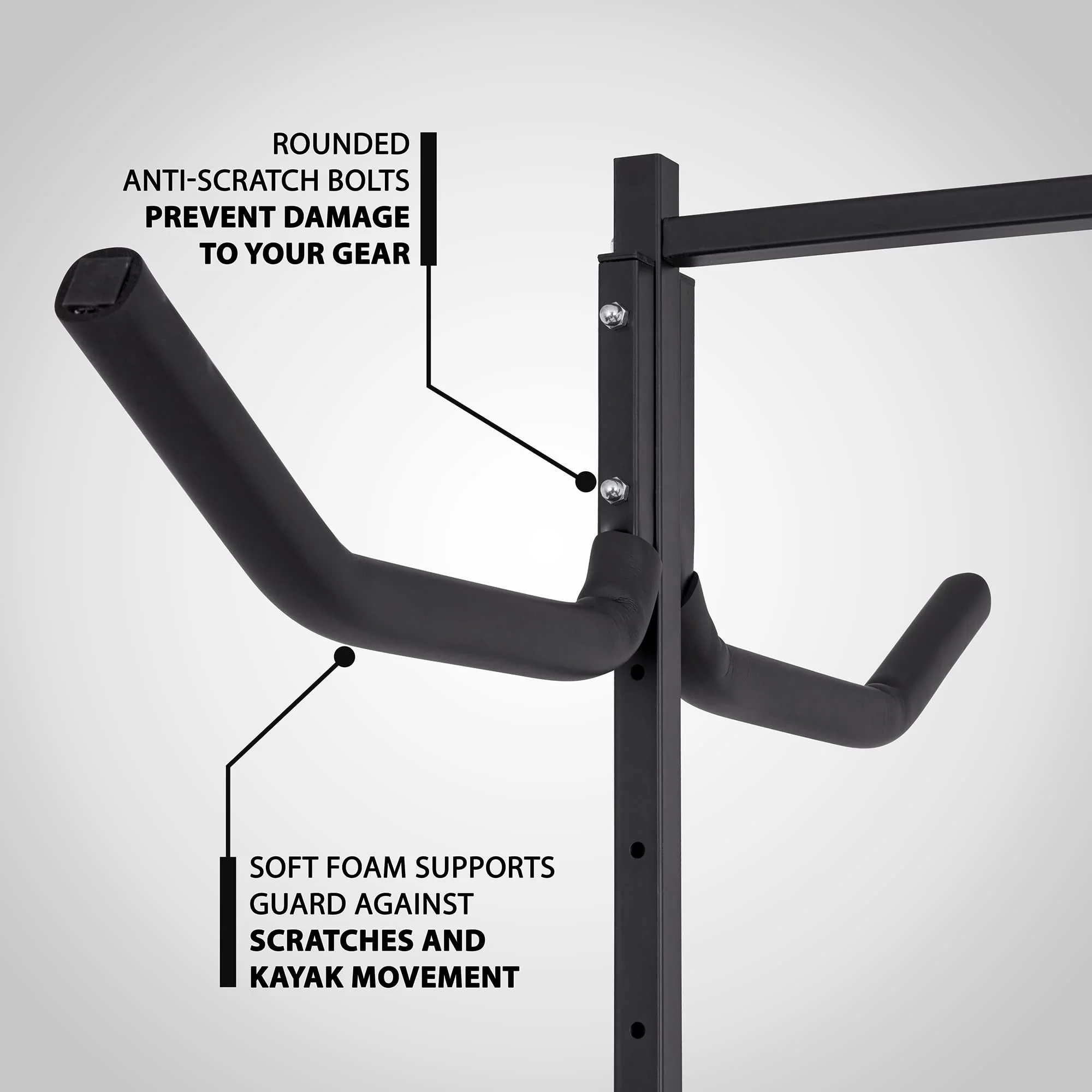 RaxGo Freestanding 6 Kayak Rack, Heavy Duty Kayak Stand for Indoor, Outdoor, Garage, Shed, or Dock - Image 4