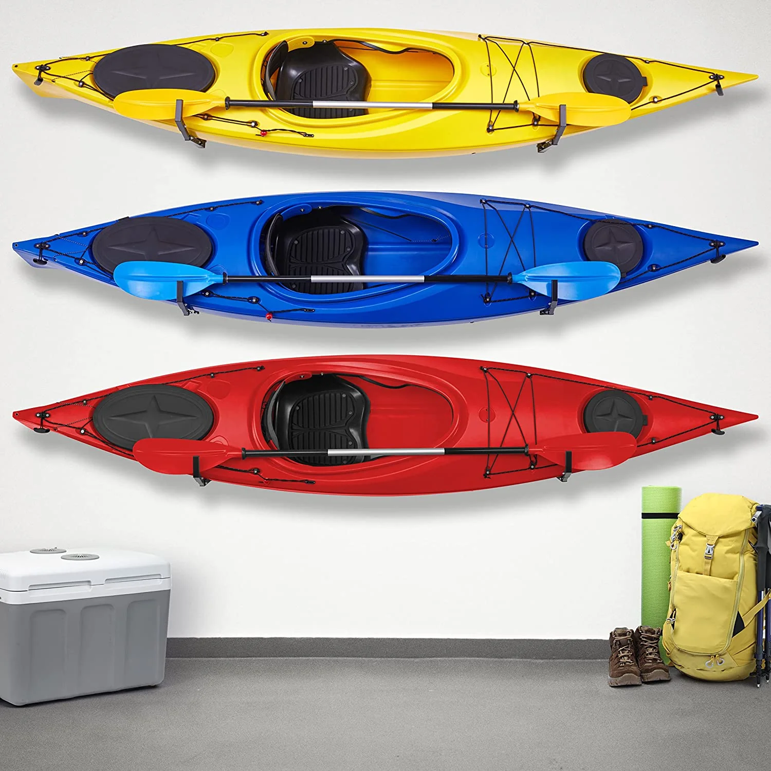 Kayak Wall Hanger, Heavy Duty Wall Mounted Kayak Storage Rack - 3 Sets - Image 4