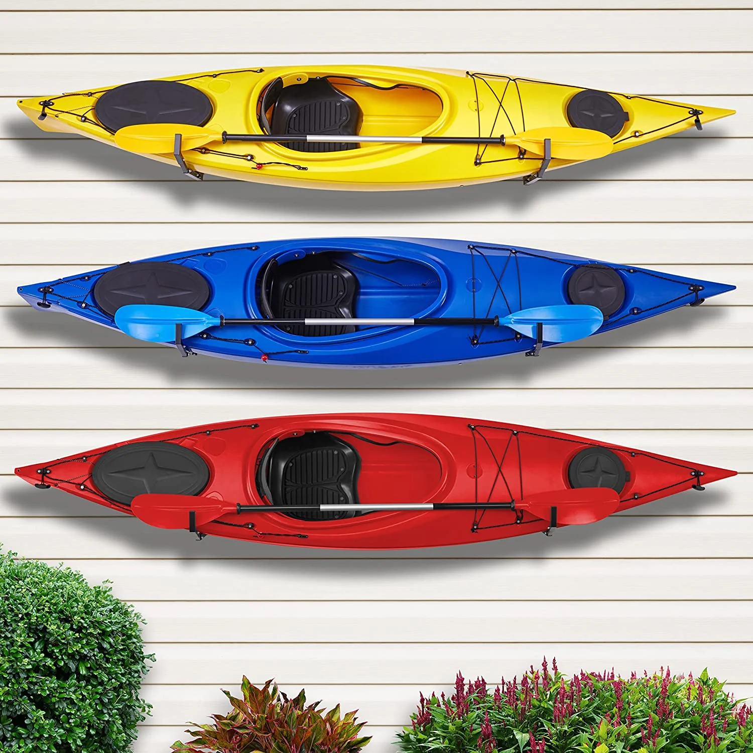 Kayak Wall Hanger, Heavy Duty Wall Mounted Kayak Storage Rack - 3 Sets - Image 5