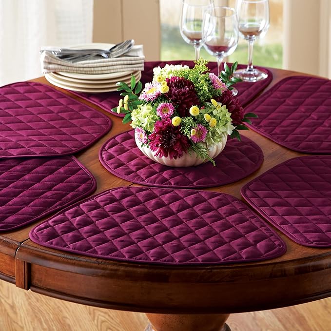 Kitchen Table Placemat and Centerpiece Set - 7 Pc, Red - Image 5