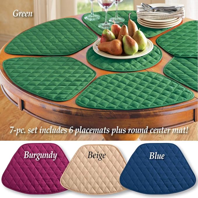 Kitchen Table Placemat and Centerpiece Set - 7 Pc, Red - Image 6