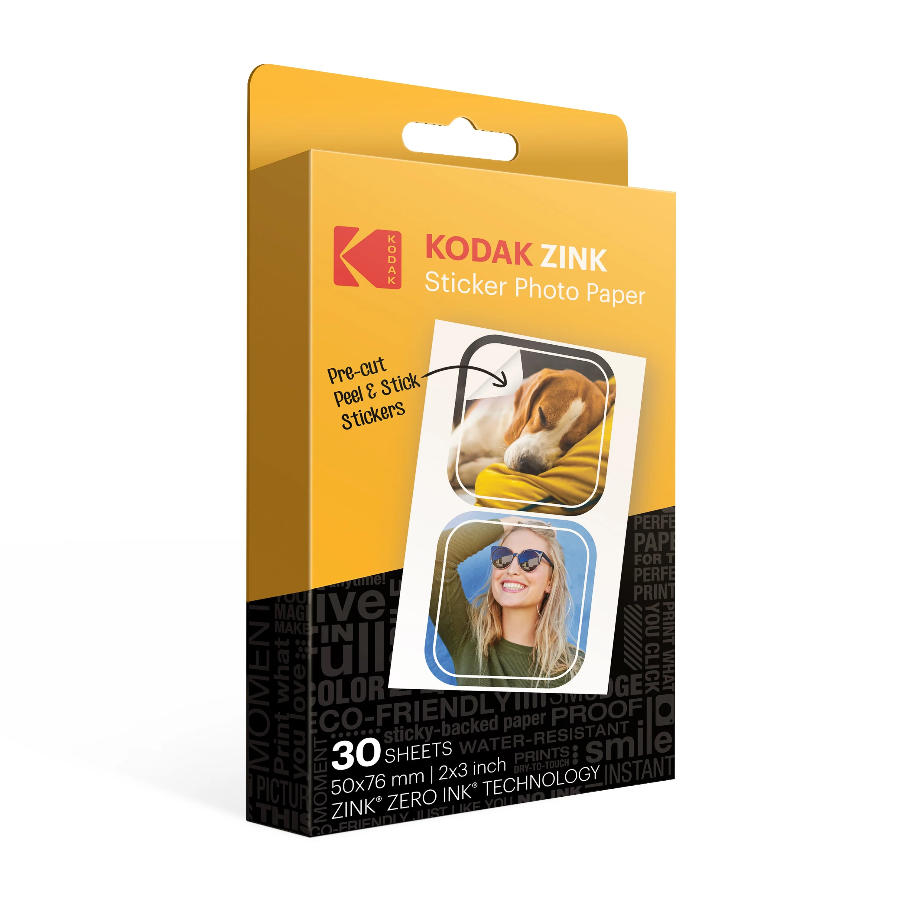 Kodak 2”x3” Zink Pre-Cut Sticker Photo Paper 30 Sheets