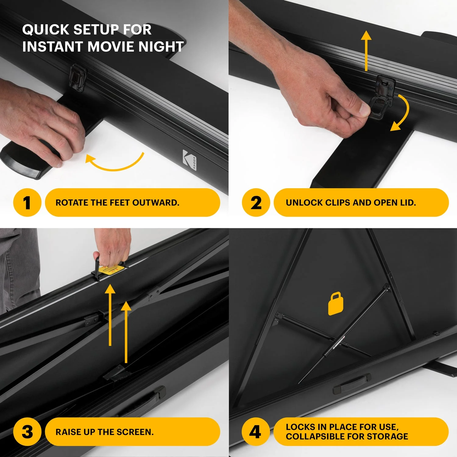 Kodak Instant Cinema 60" Pull Up Projector Screen - Image 3