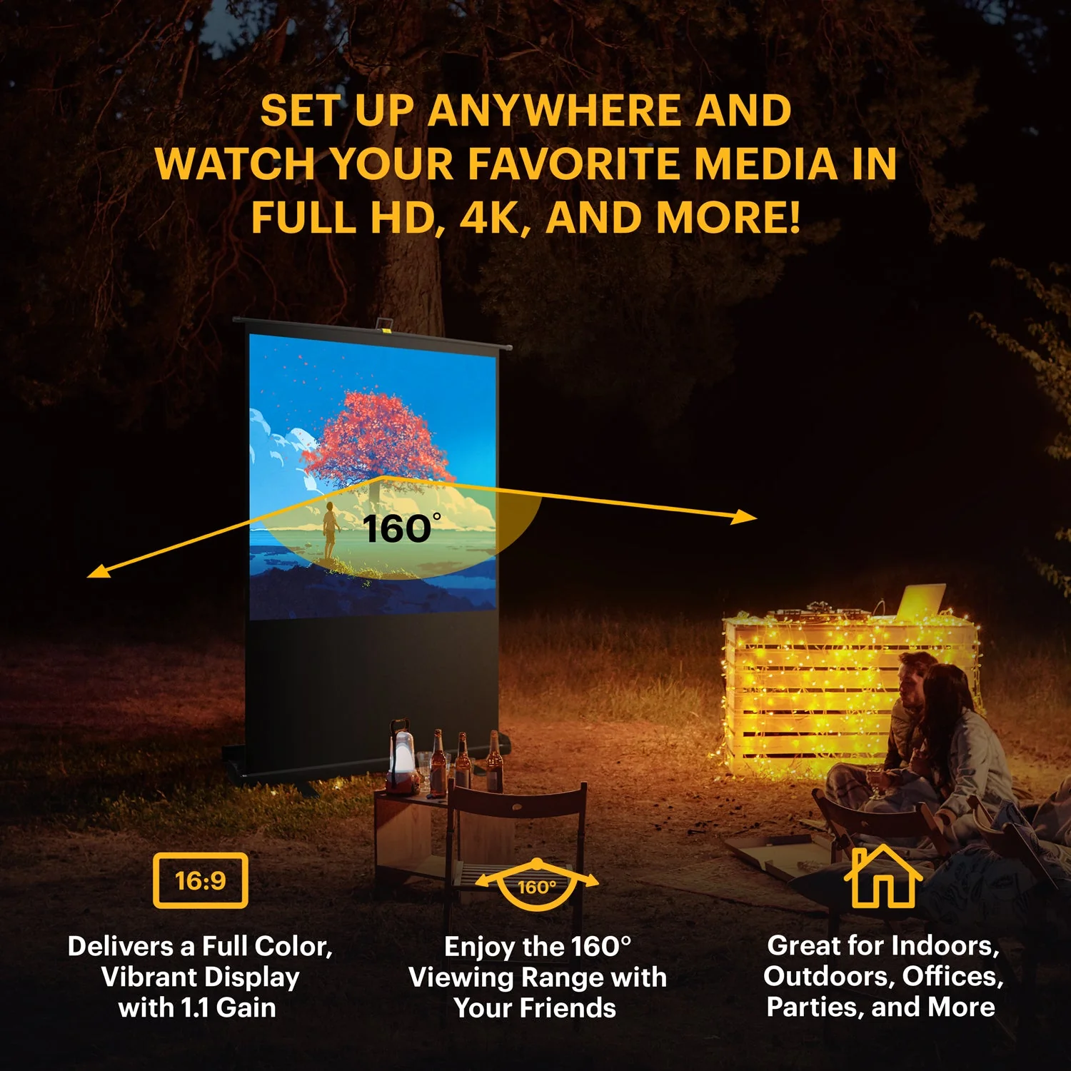 Kodak Instant Cinema 80" Pull Up Projector Screen - Image 6