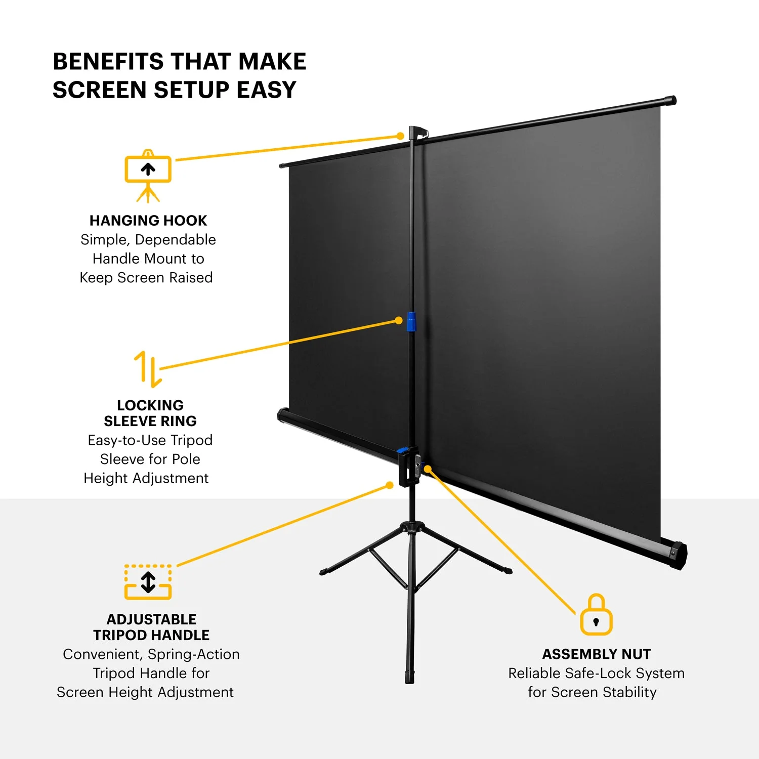 Kodak Projector Screen 60" with Tripod Stand & Carrying Bag - Image 2