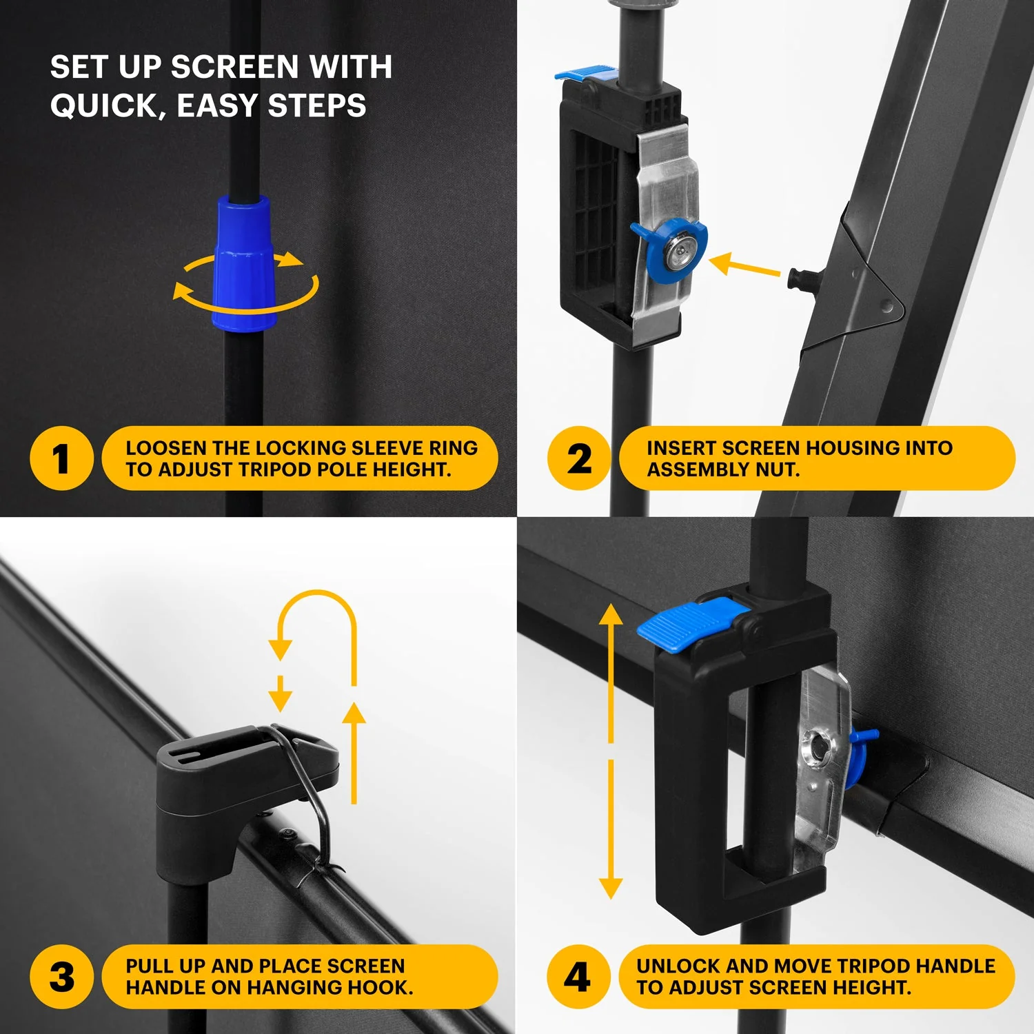 Kodak Projector Screen 60" with Tripod Stand & Carrying Bag - Image 3
