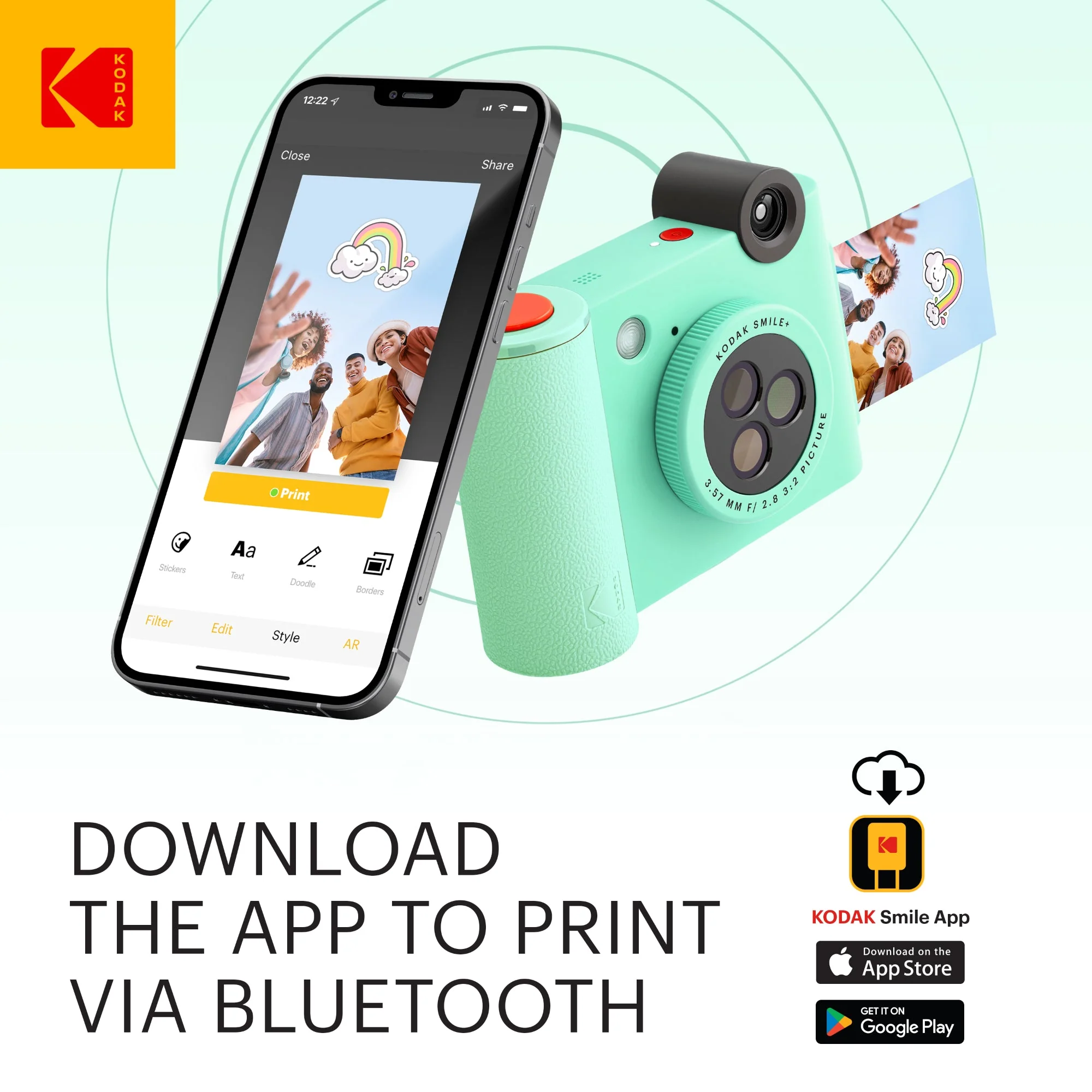 Kodak Smile+ Wireless Digital Instant Print Camera with Effect-changing Lens - Green - Image 4