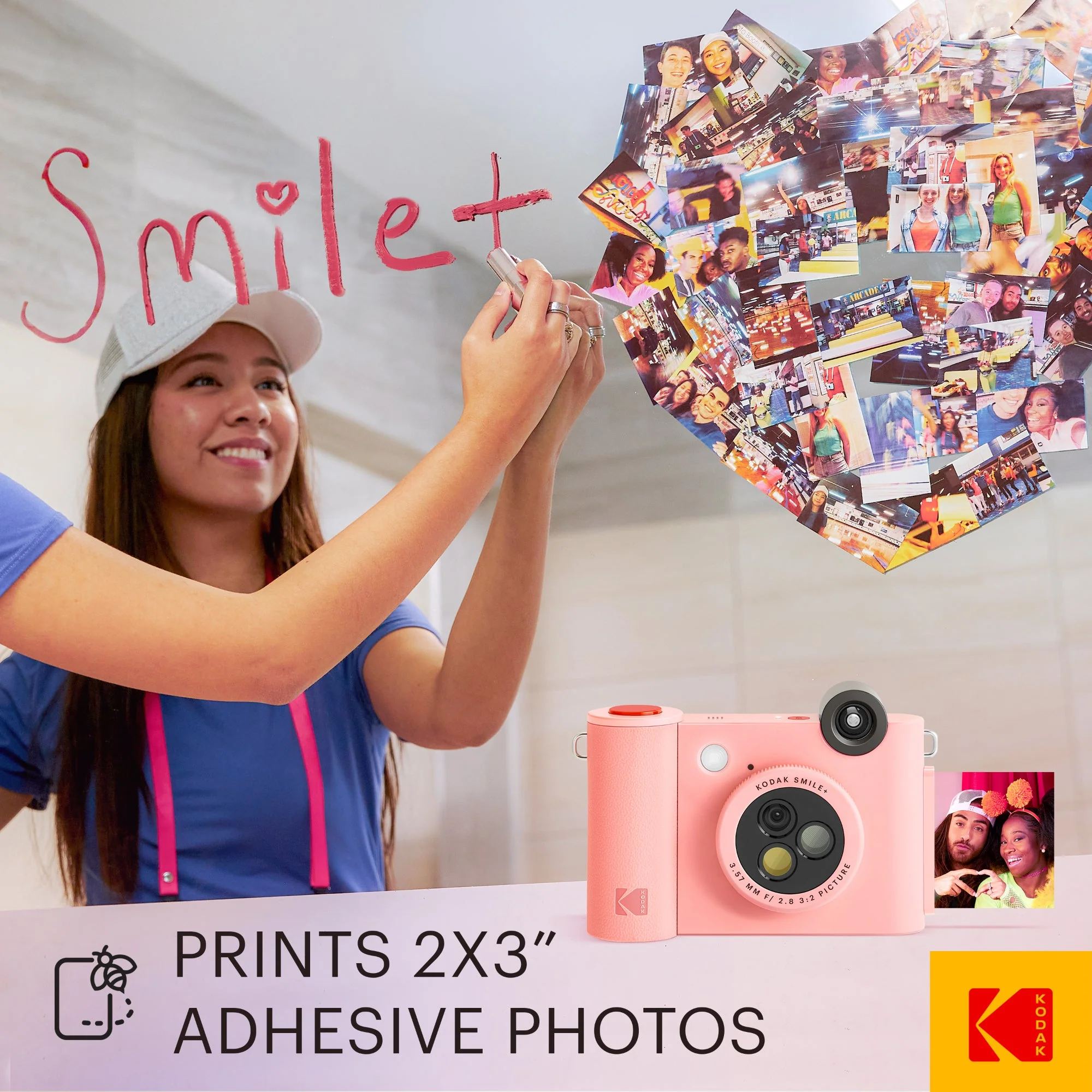 Kodak Smile+ Wireless Digital Instant Print Camera with Effect-changing Lens - Pink - Image 6