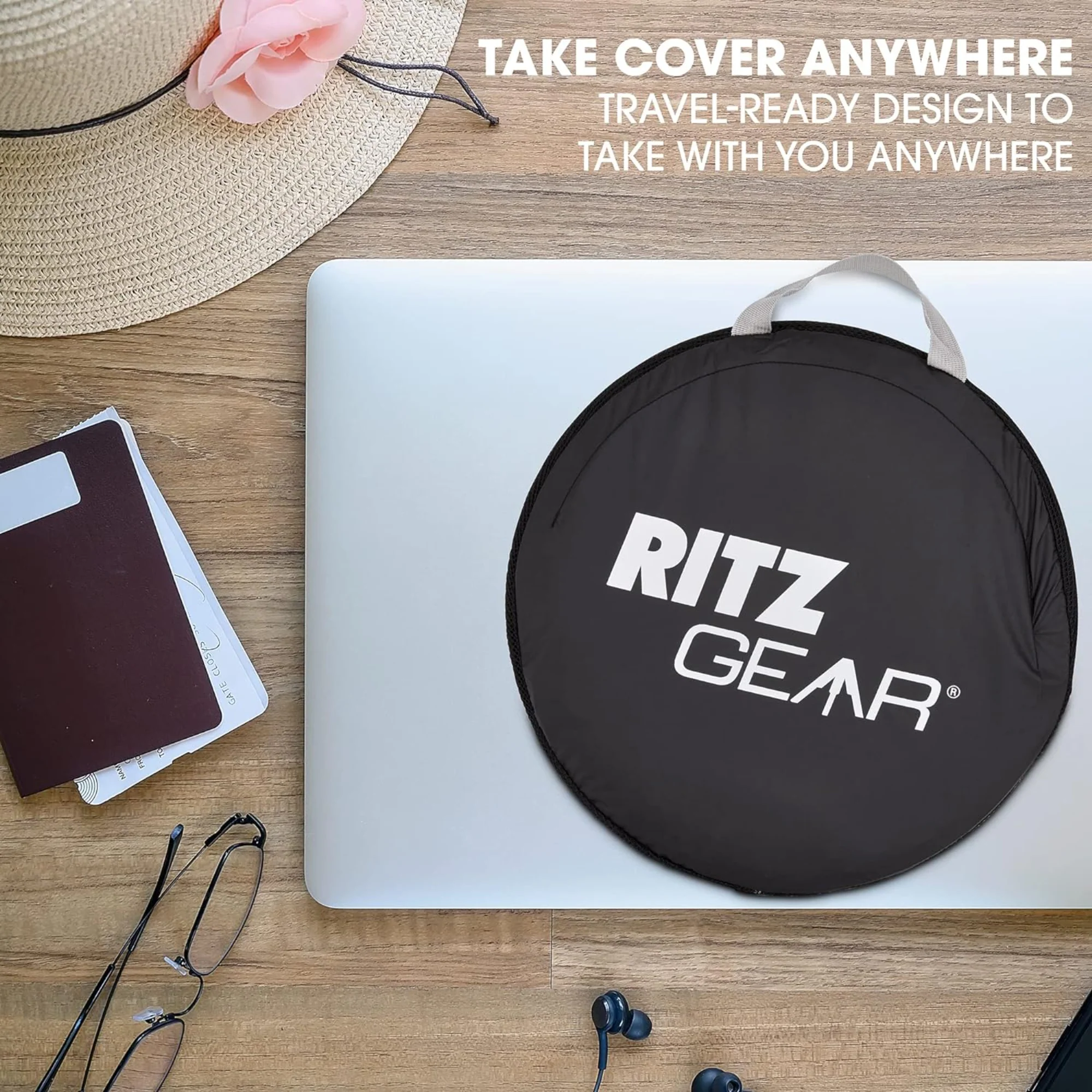 RitzGear Laptop Sun Shade, Portable Laptop Tent & Carry Case for 17” Computer, Tablet & Smartphone - Image 7