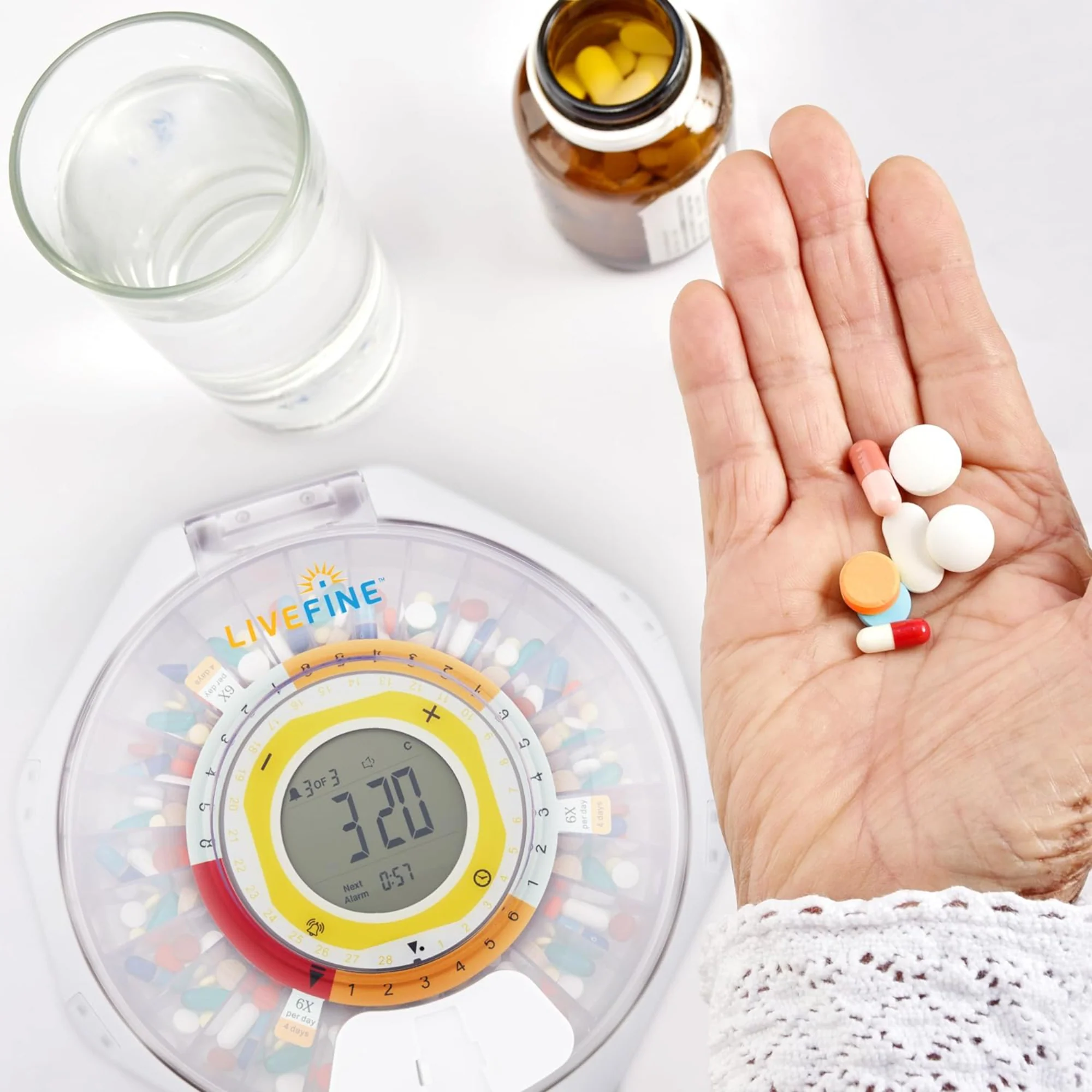 LiveFine Bluetooth Automatic Pill Dispenser, 28-Day Capacity, Alerts, Lock & LCD - Image 17
