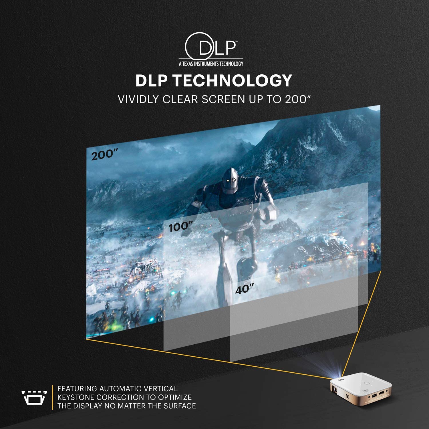 Kodak Luma 450 1920 x 1080 Portable Full HD Smart Projector w/200 Lumens Mini Home Theater - Image 5