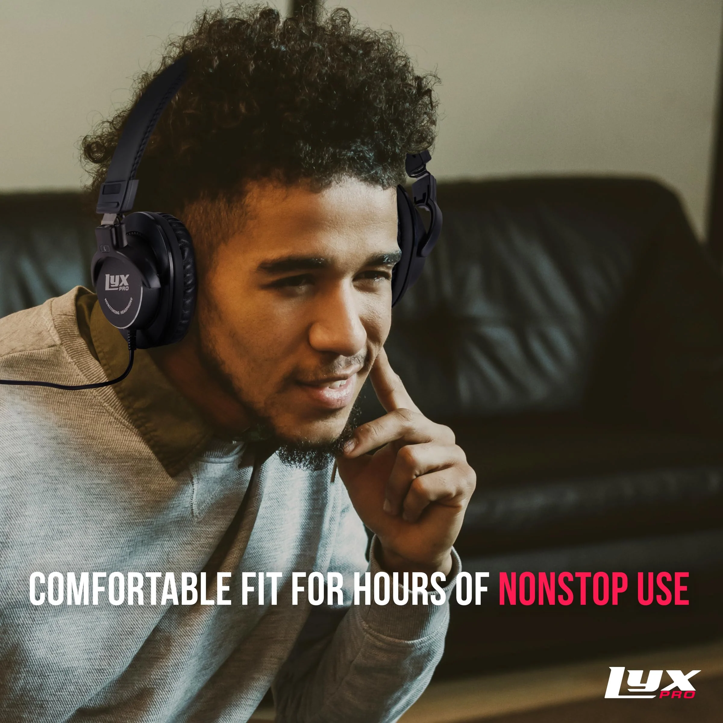 LyxPro HAS-10 Closed Back Over Ear Professional Studio Headphones with Sound Isolation & Wired - Image 4