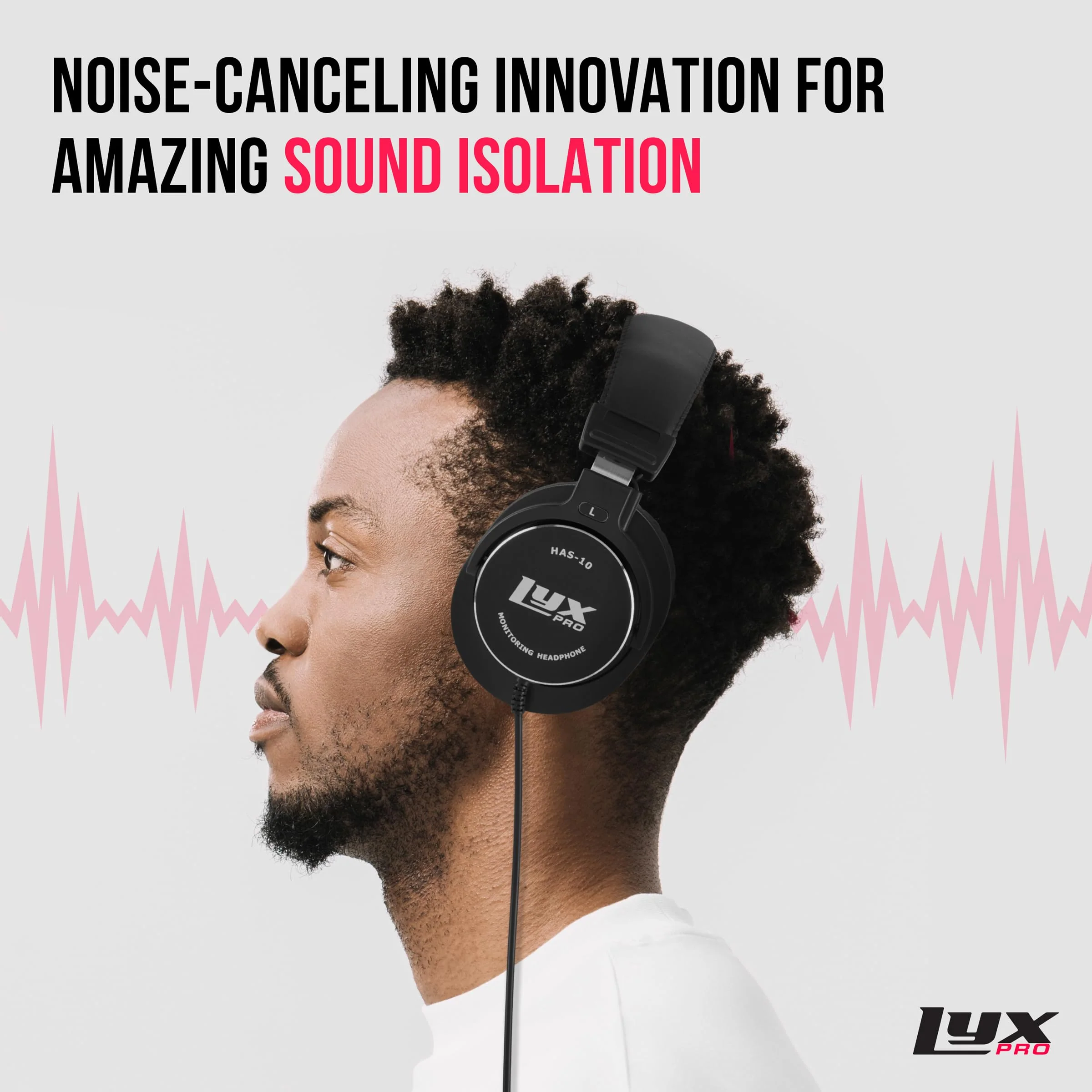 LyxPro HAS-10 Closed Back Over Ear Professional Studio Headphones with Sound Isolation & Wired - Image 7