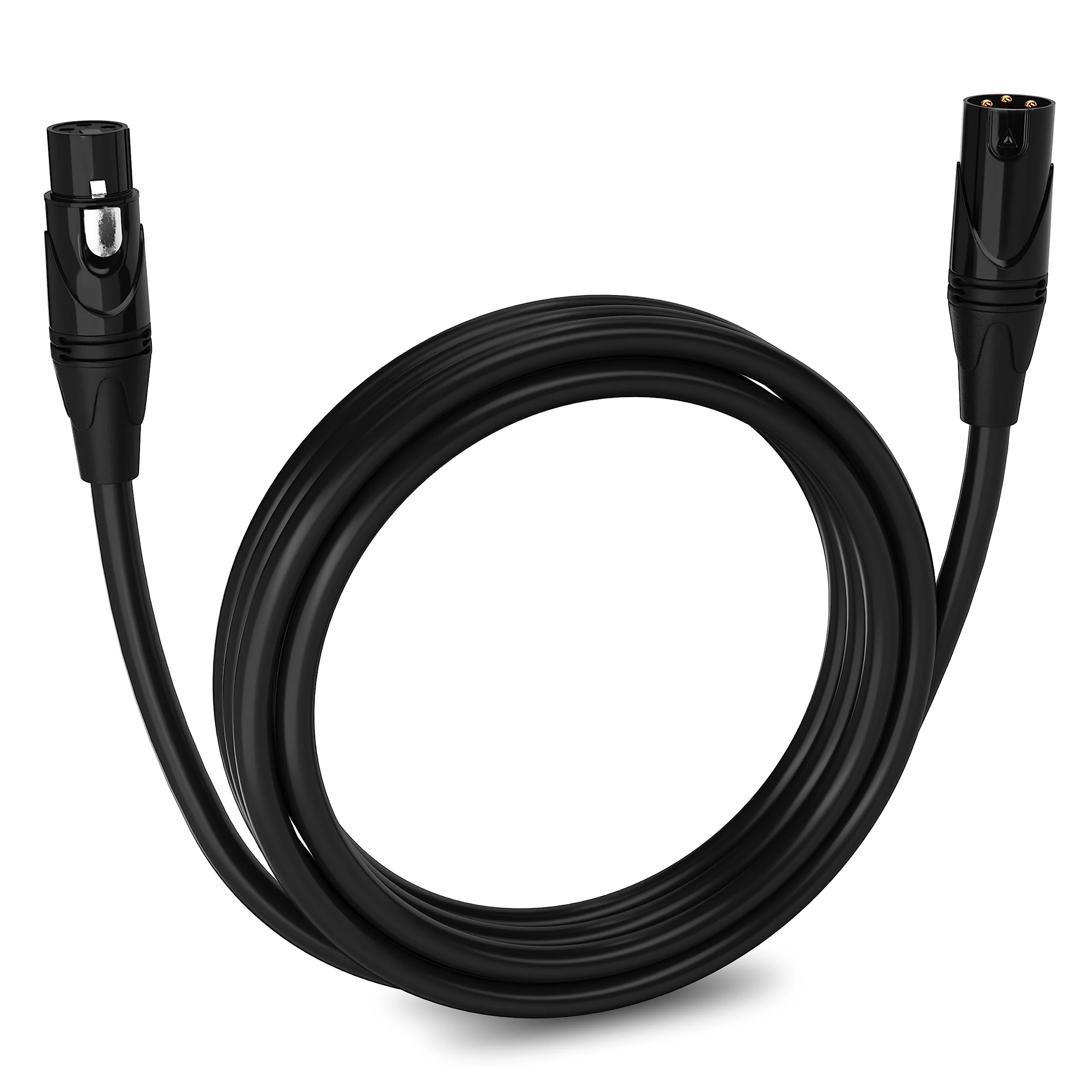 LyxPro Quad Series 10 ft XLR Cable, Male to Female 4-Conductor Balanced Microphone Cable, Black