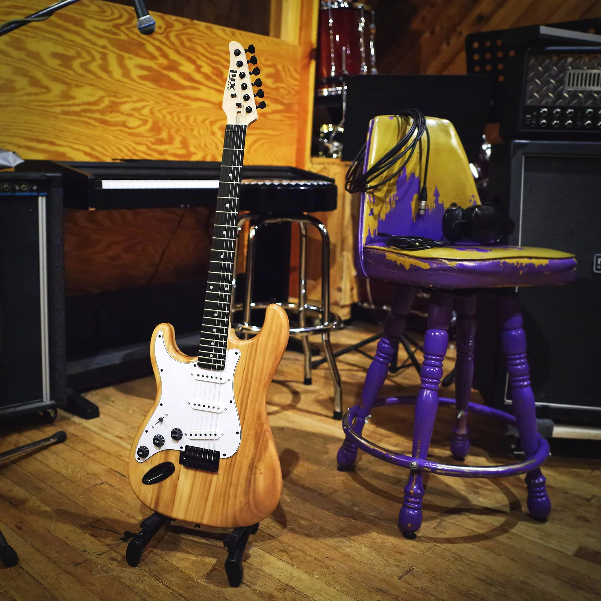 Beginner Full-Sized 39" Electric Guitar Kit & Started Set Accessories - Left Handed Natural - Image 6