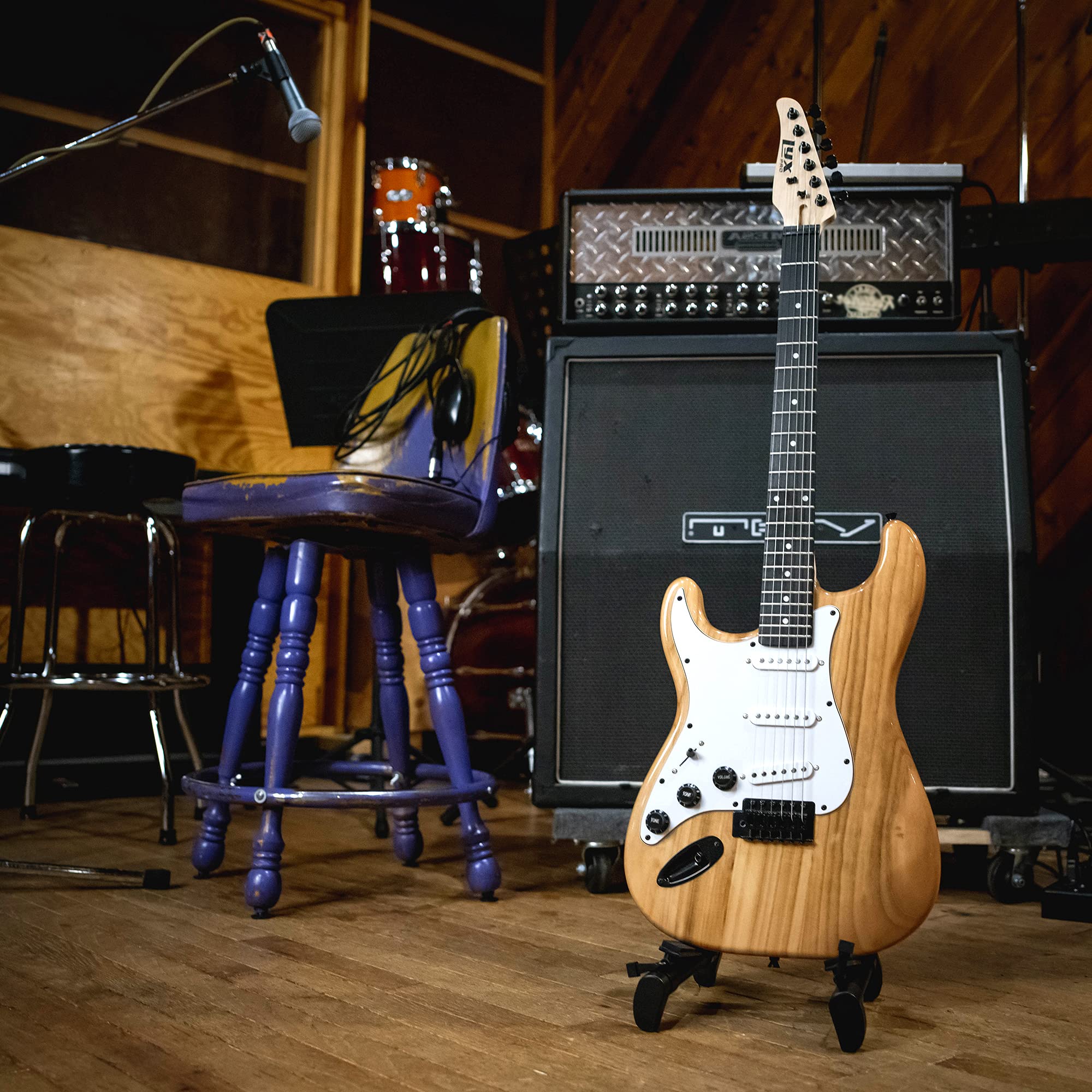 Beginner Full-Sized 39" Electric Guitar Kit & Started Set Accessories - Left Handed Natural - Image 7