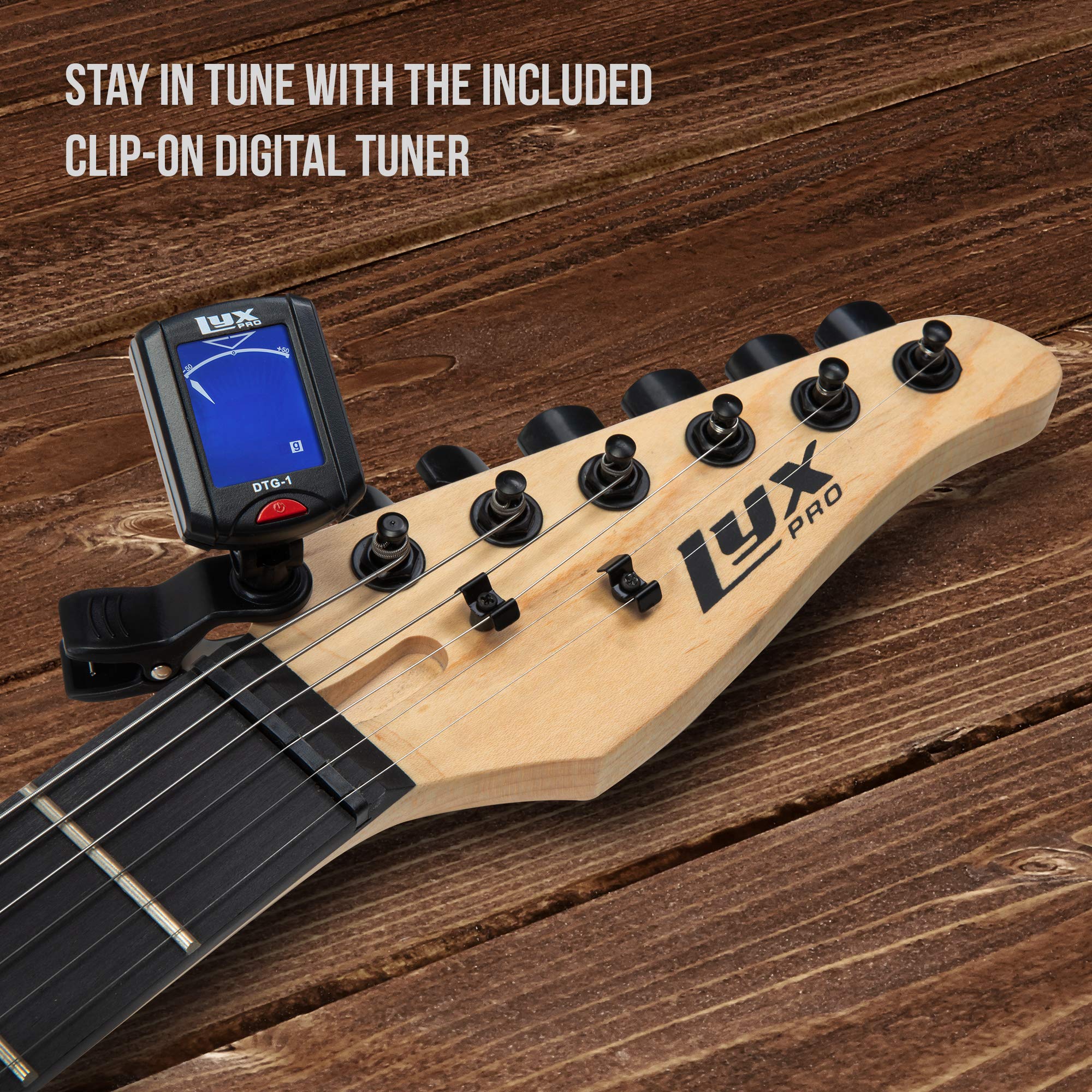 Beginner Full-Sized 39” Electric Guitar Kit & Started Set Accessories - Mahogany - Image 5