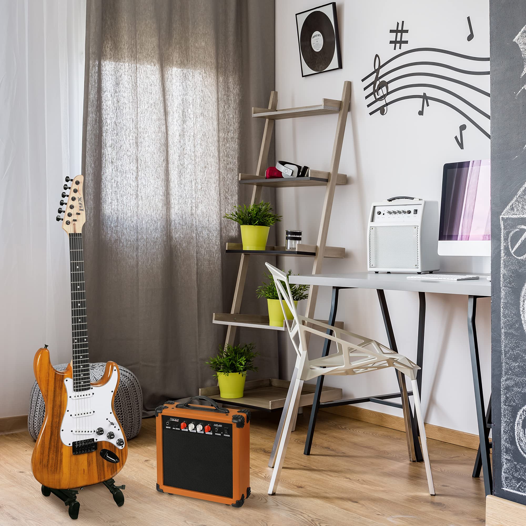 Beginner Full-Sized 39” Electric Guitar Kit & Started Set Accessories - Mahogany - Image 8