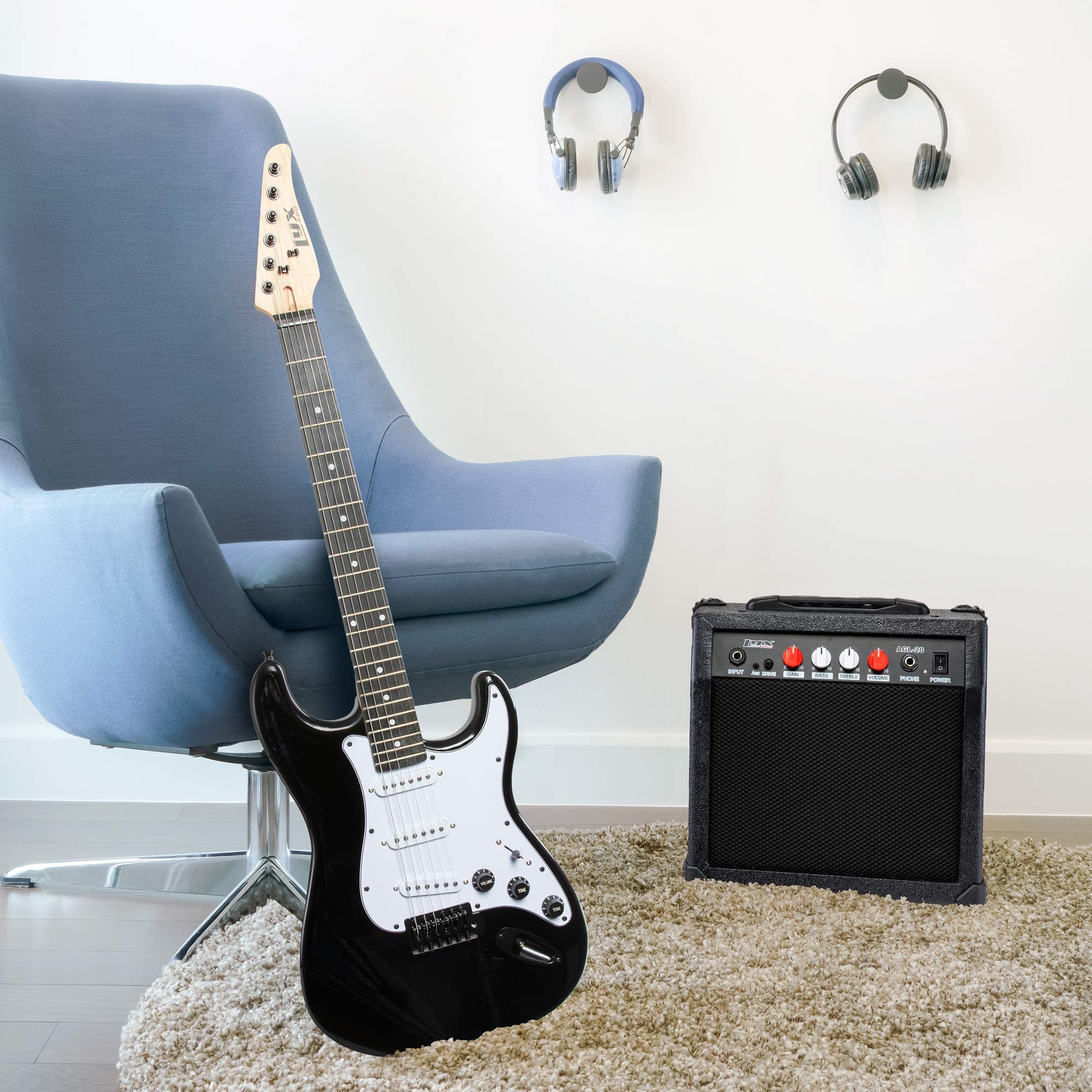 LyxPro Electric Guitar Amp - 20 Watt Guitar Amplifier with Built-in Speaker Headphone Jack, Black - Image 5