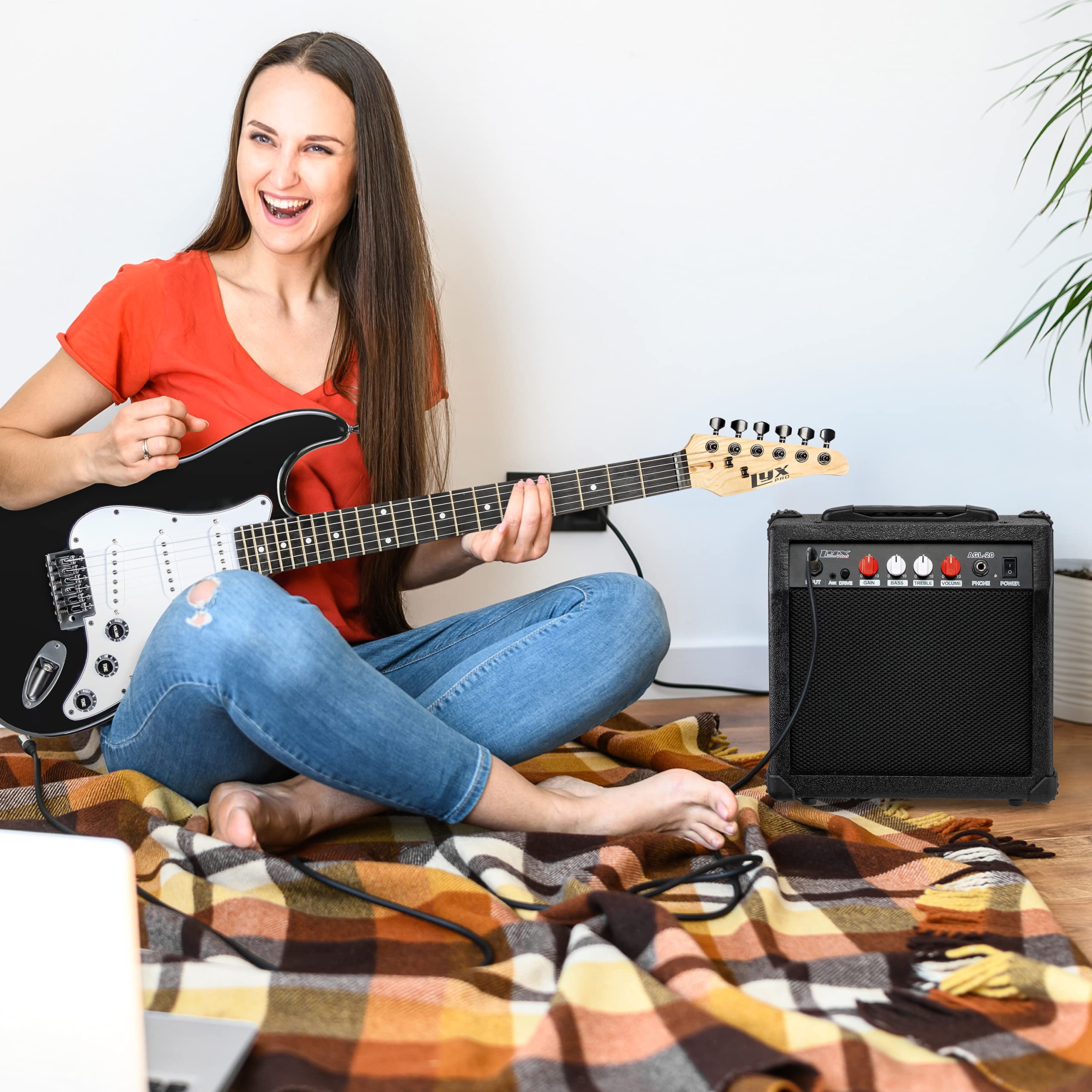 LyxPro Electric Guitar Amp - 20 Watt Guitar Amplifier with Built-in Speaker Headphone Jack, Black - Image 6