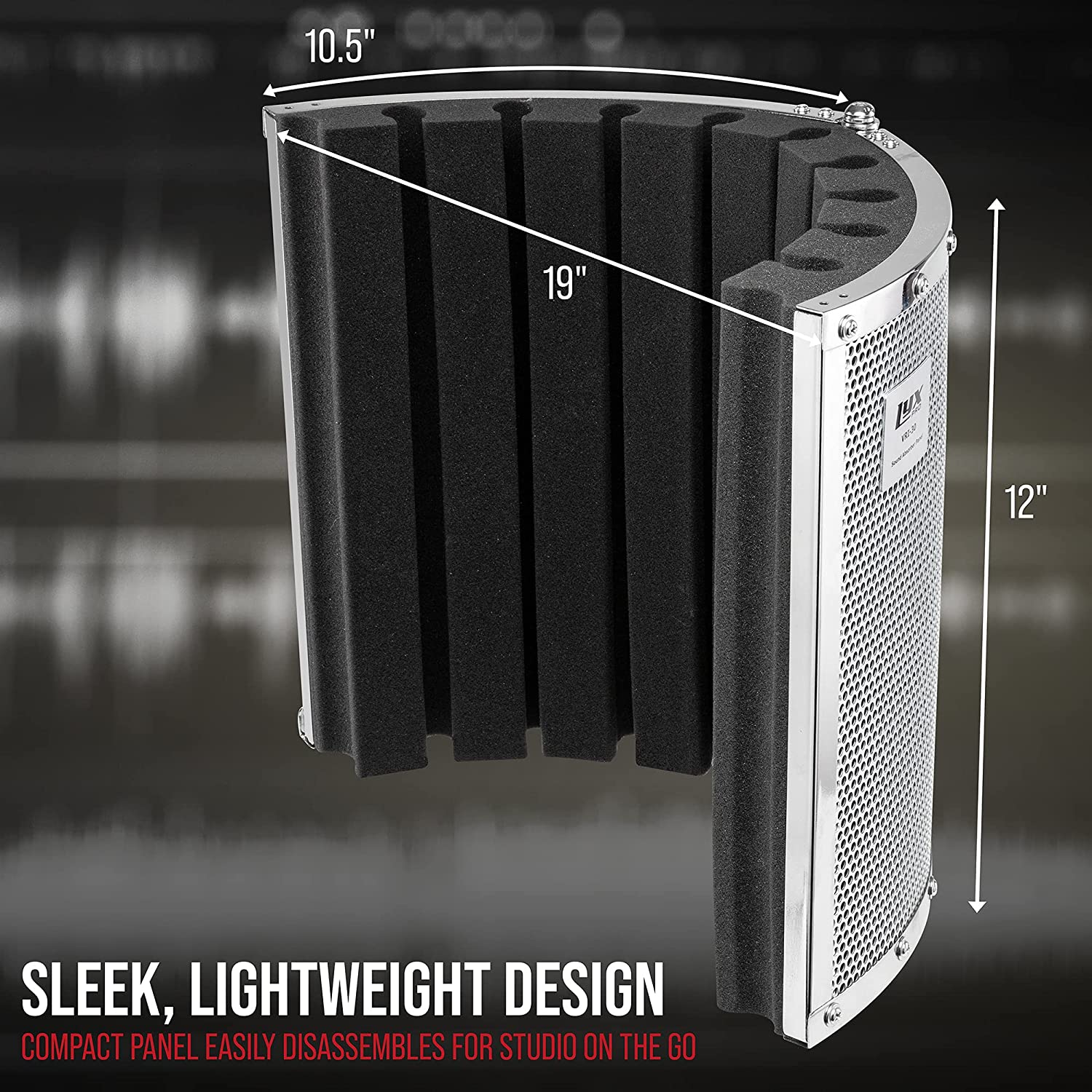 LyxPro VRI-30 Microphone Sound Isolation Shield, Microphone Foam Shield, Foldable & Stand Mountable - Image 6