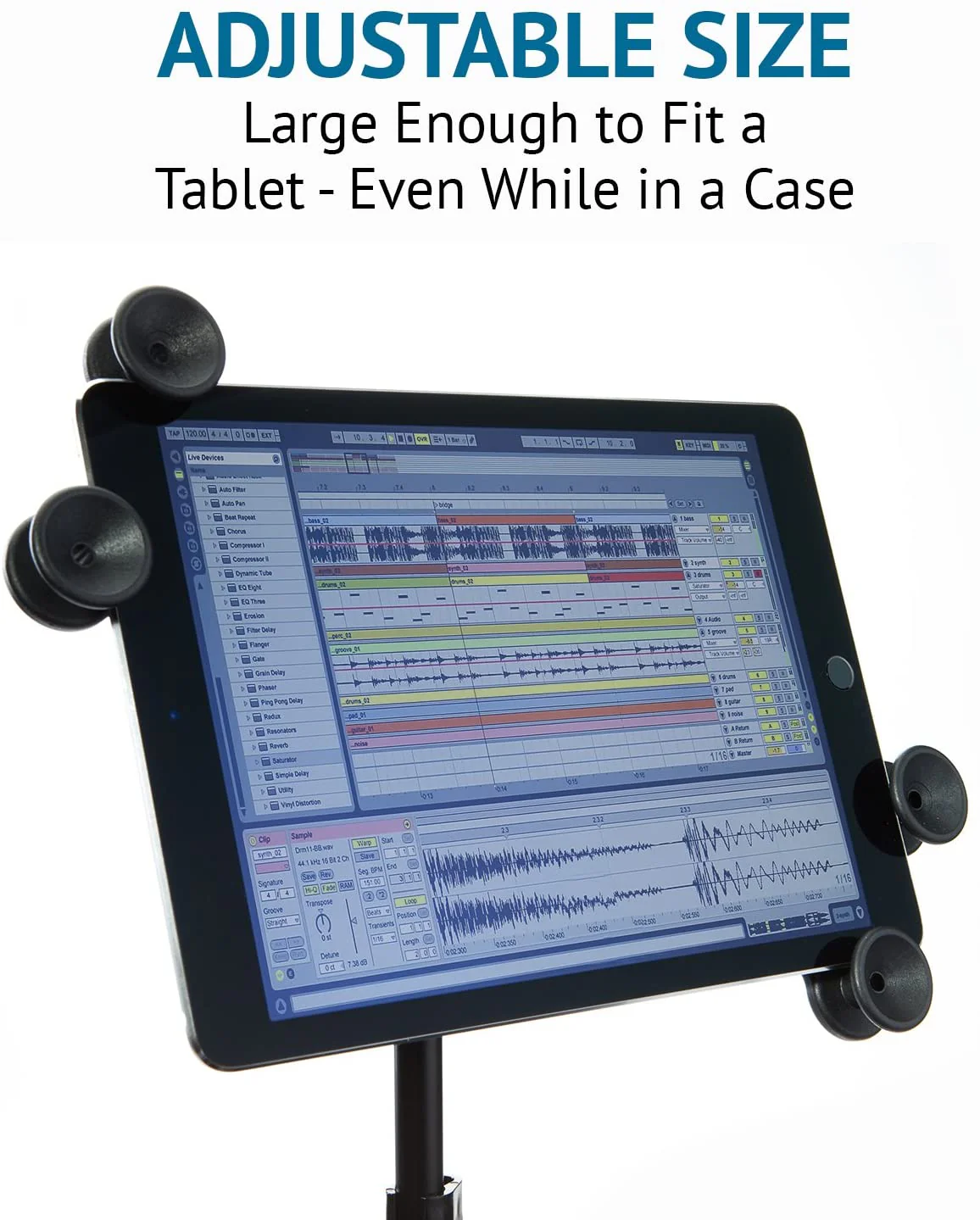 Microphone Music Stand Mount Holder for Tablet iPhone Ipad & Android - Image 2