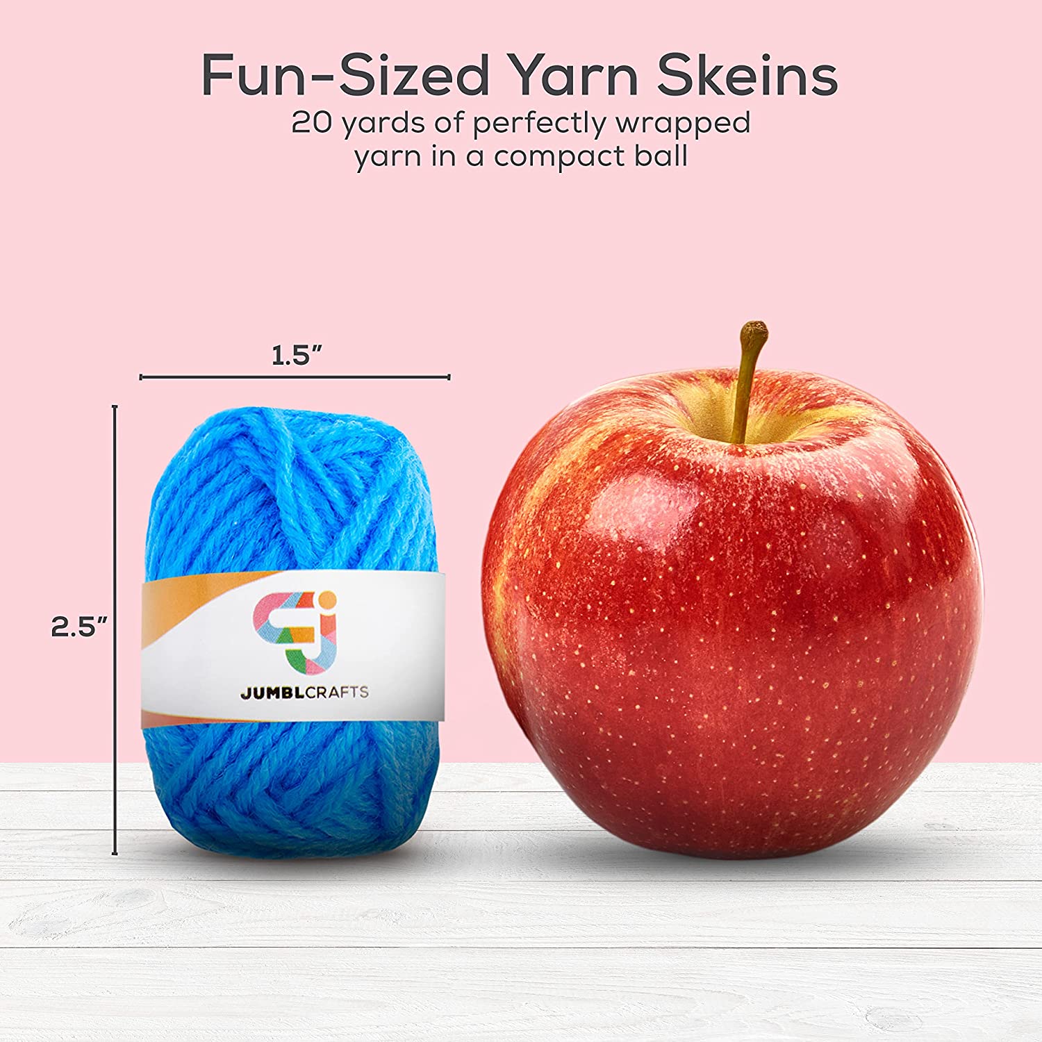 JumblCrafts Mini 24-Yarn Starter Crocheting Kit with 24 Skeins, 2 Crochet Hooks & 2 Weaving Needles - Image 5