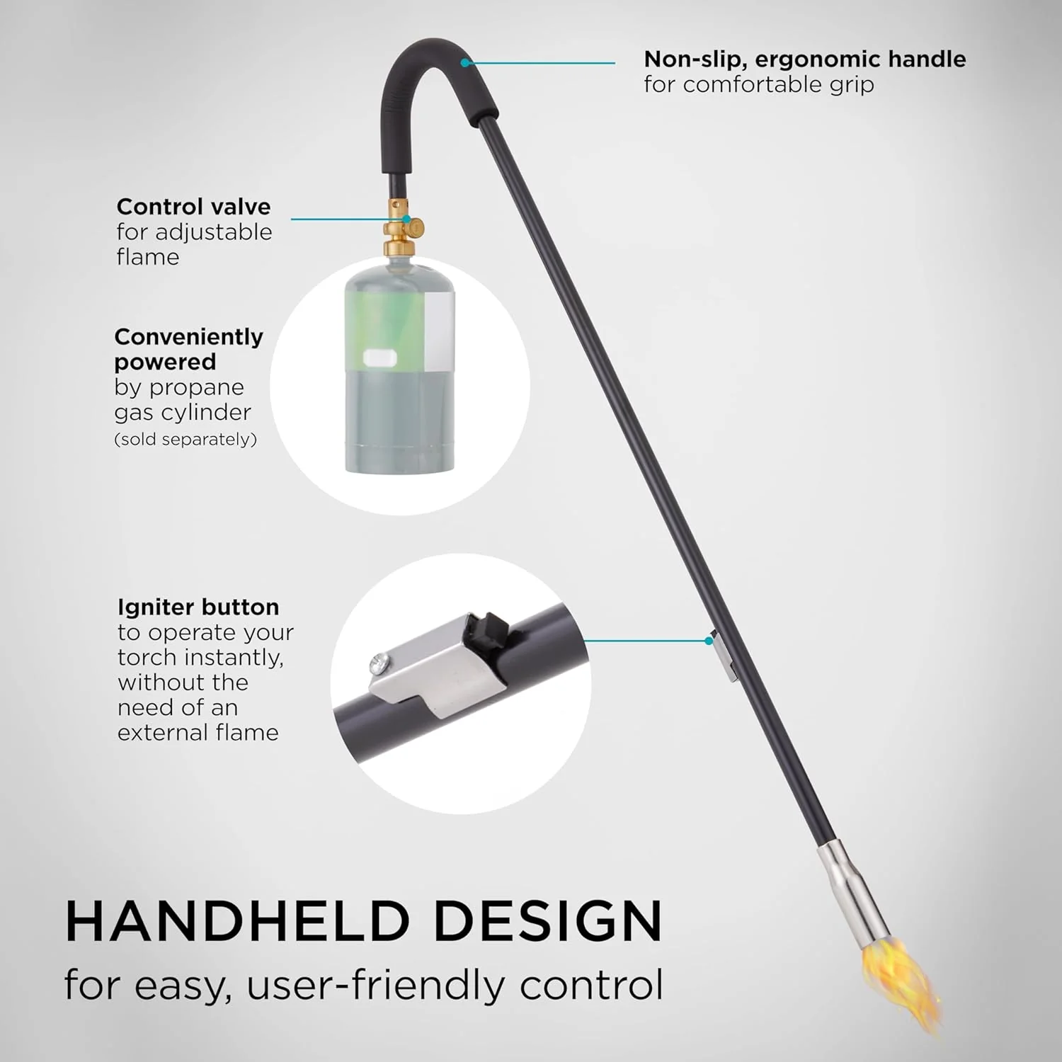 Mini Propane Torch with Self Igniter, Handheld Weed Burner Tool with Built-In Lighter 24.000 BTU - Image 4