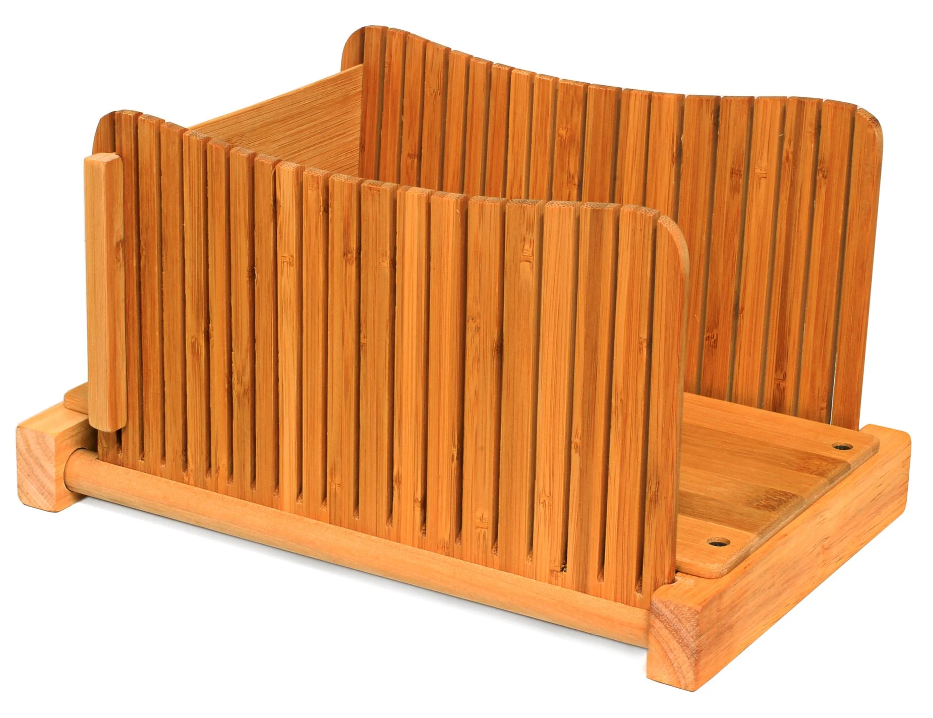 Natural Bamboo Wood Bread Cutter, Compact and Foldable Bread Slicer for Homemade Bread