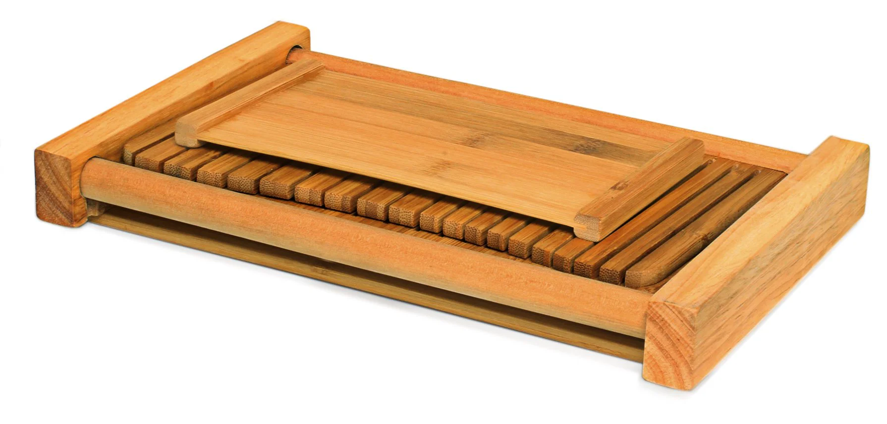 Natural Bamboo Wood Bread Cutter, Compact and Foldable Bread Slicer for Homemade Bread - Image 5