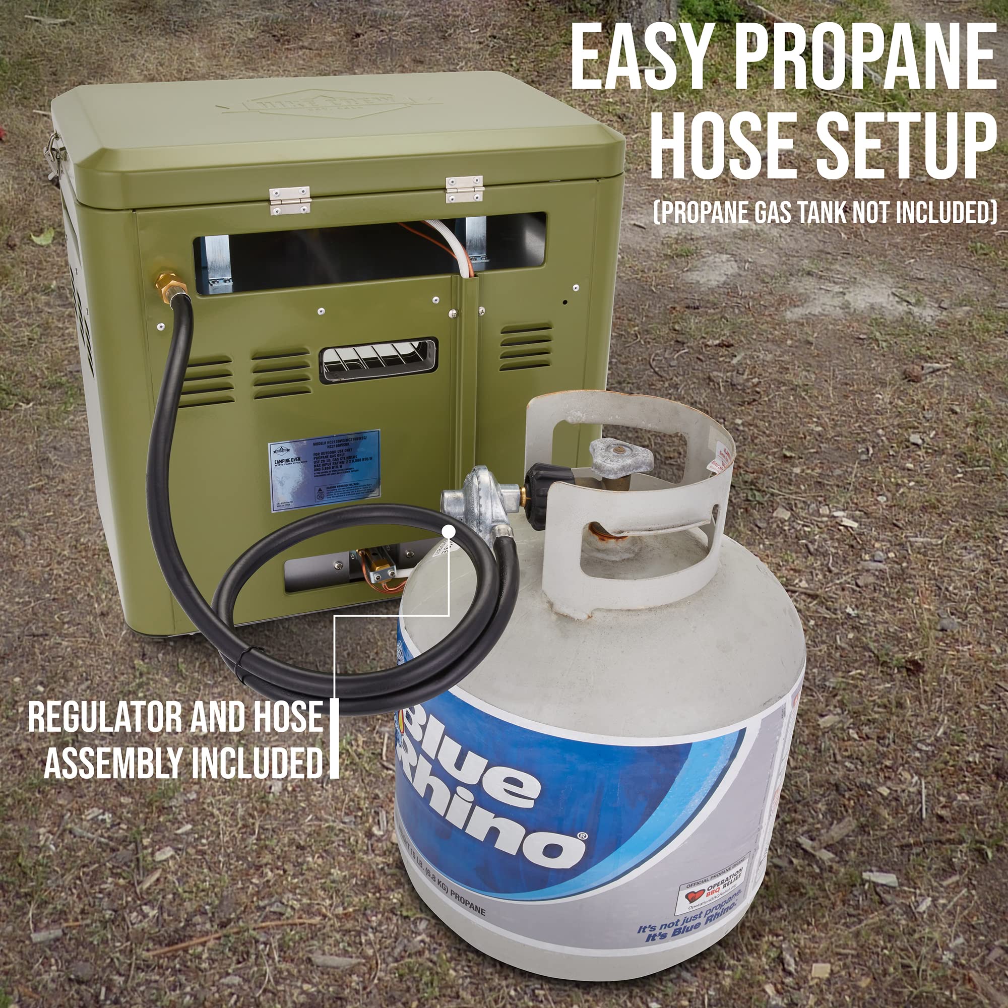 Hike Crew Gas Camping Oven, CSA Approved 2-Burner Stove & Camp Oven with Bag, Igniter & More - Green - Image 6