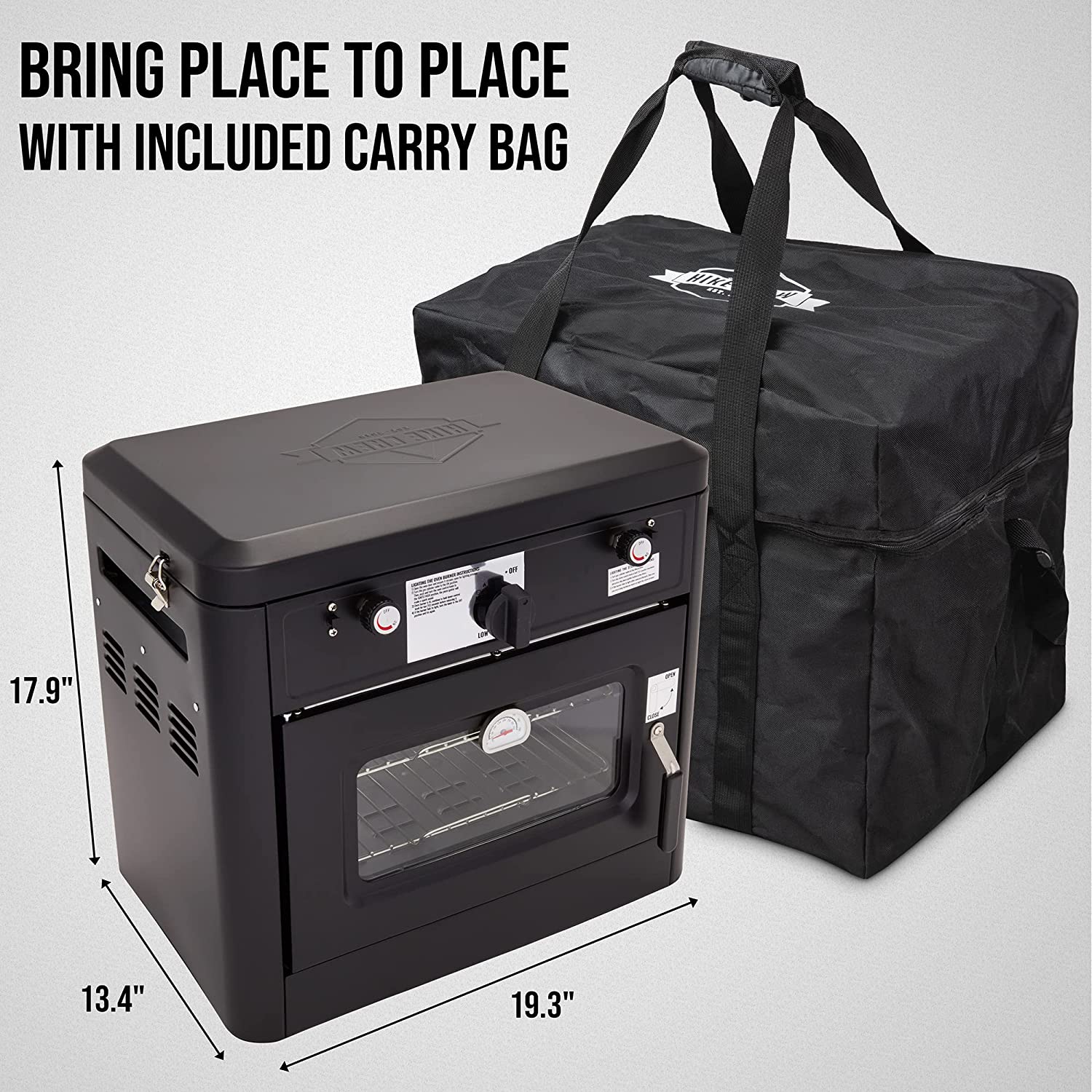 Hike Crew Gas Camping Oven, CSA Approved 2-Burner Stove & Camp Oven with Bag, Igniter & More - Black - Image 4
