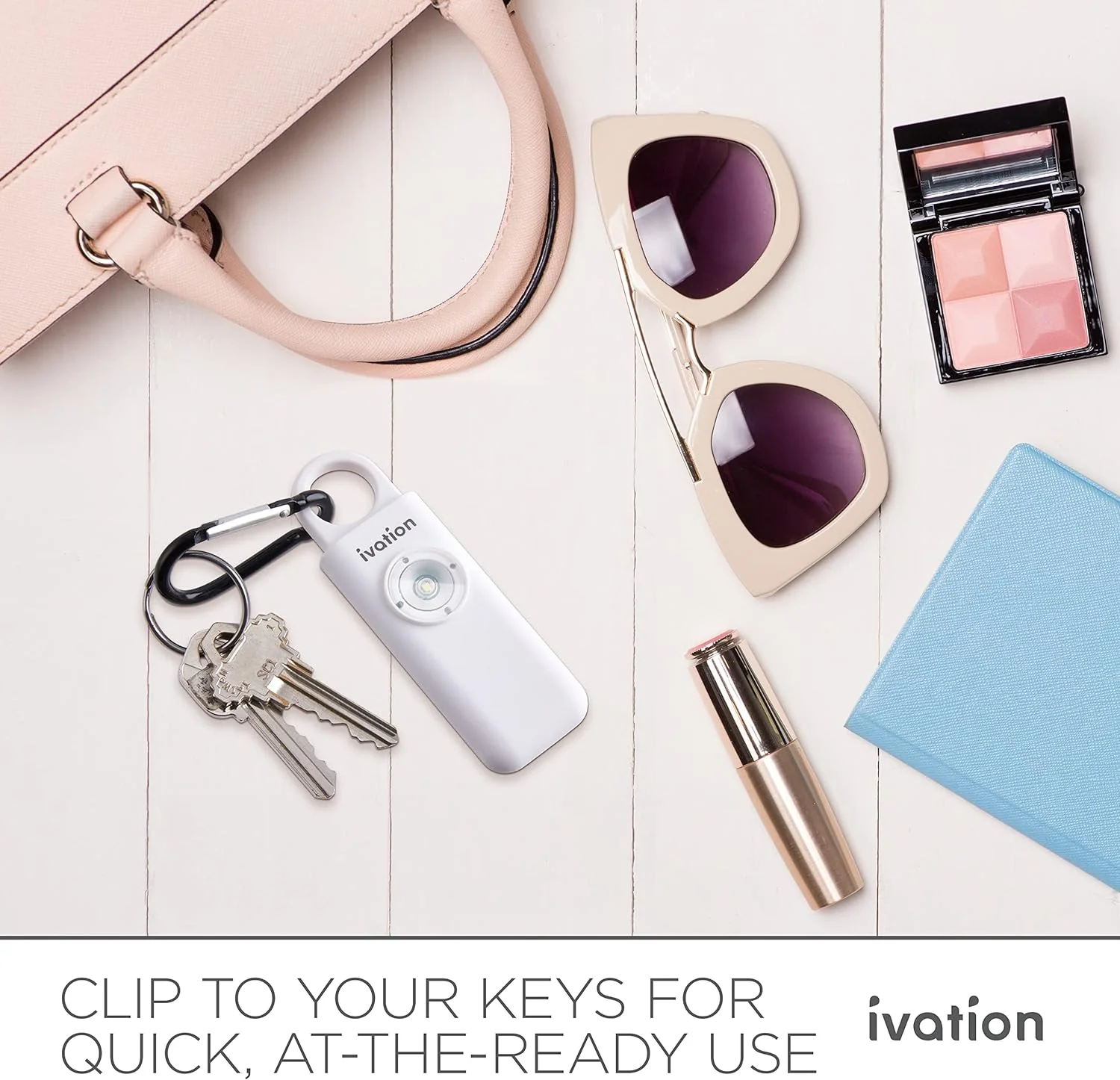 Ivation Personal SOS Keychain Alarm, Rechargeable Personal Alarm with LED Panic Strobe Light - Image 20
